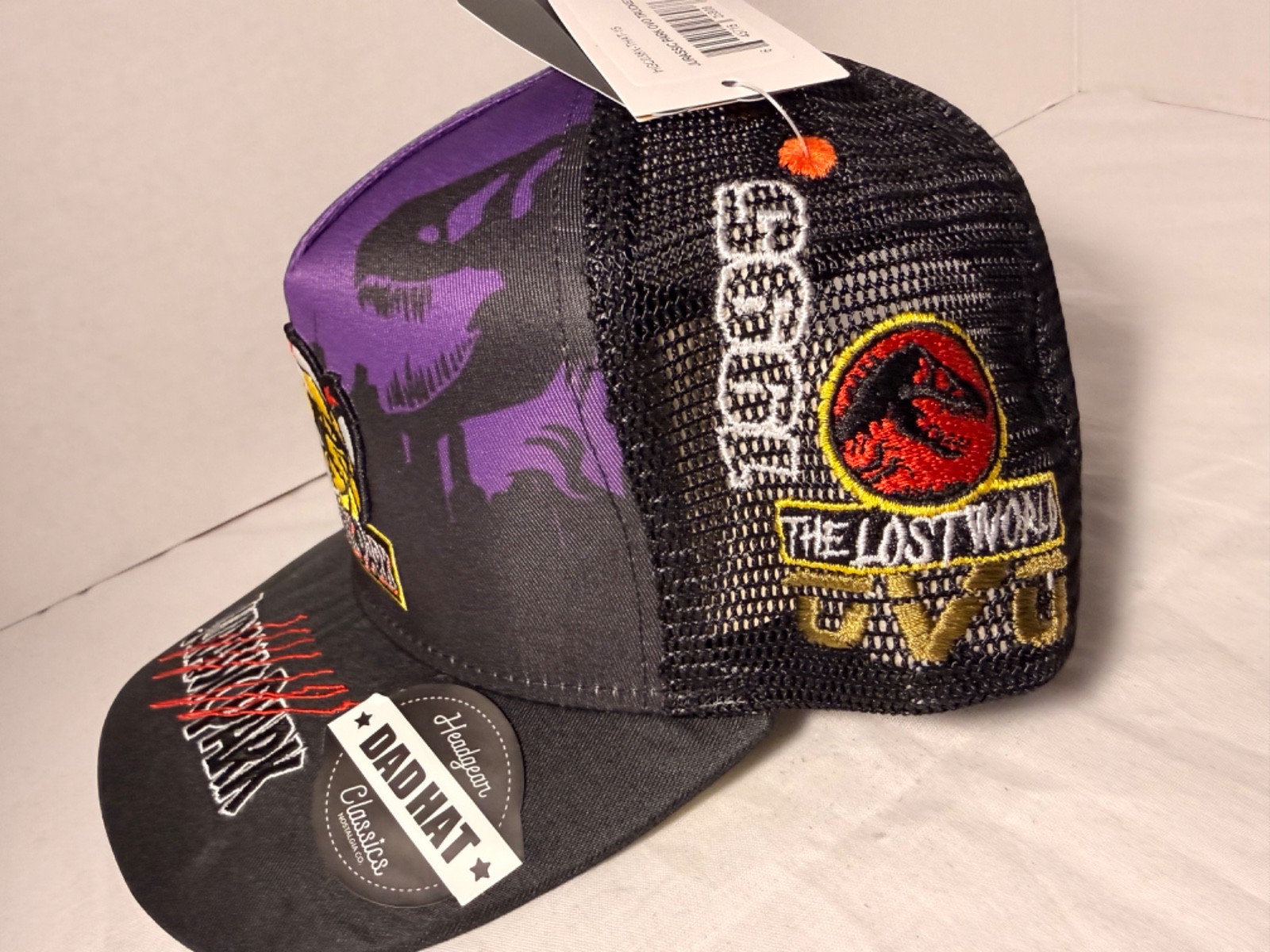 Jurassic Park Dad Hat Snapback Ovo Colab Black Purple Headgear Classic Adjustabl