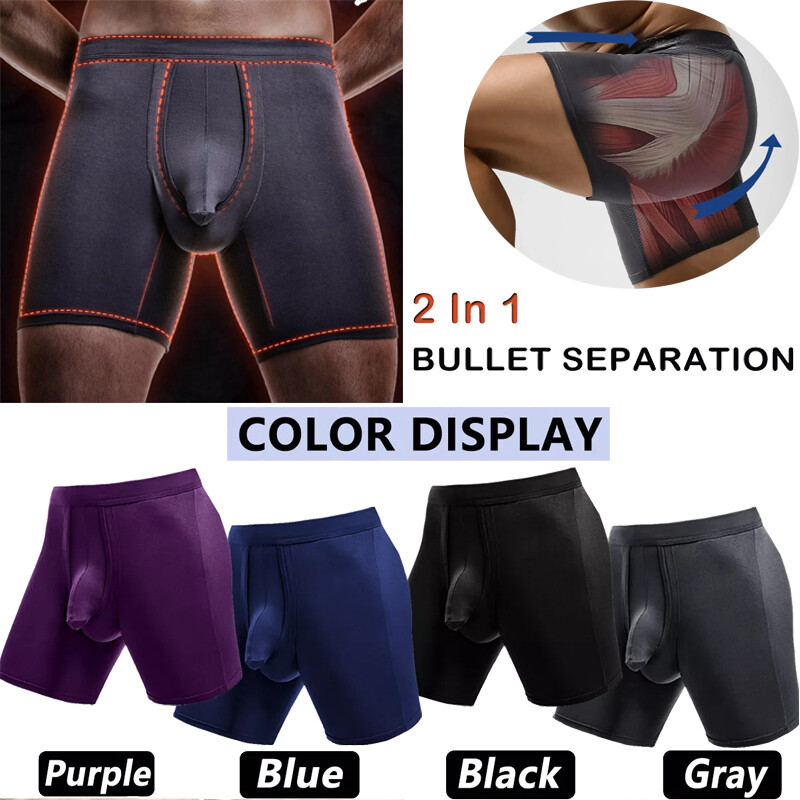 Men Underwear Separate Penis Ball Pouch Seamless Stretchy Boxer Shorts Briefs US