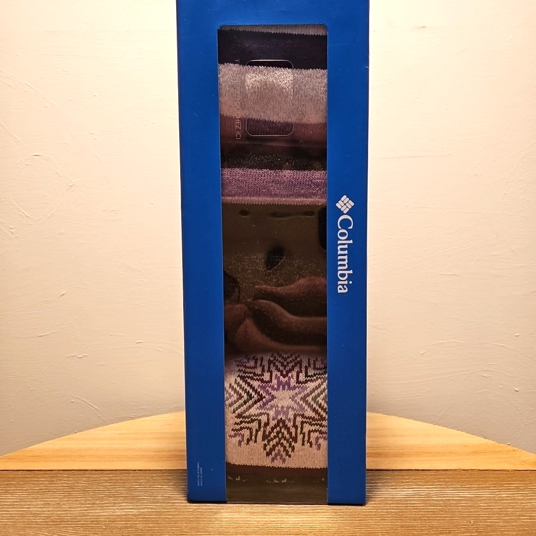 NEW Columbia 4-Pk Women’s Assorted Gift Box Crew Socks Purple Size 4-10 NIB