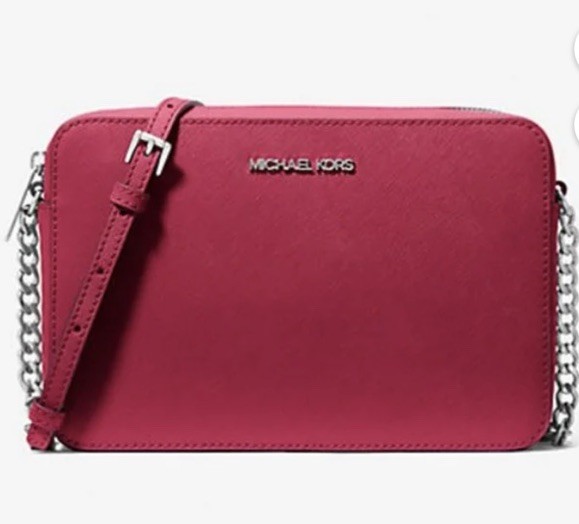 Michael Kors Jet Set Item Large Crossbody Dark Raspberry New With Tags $398