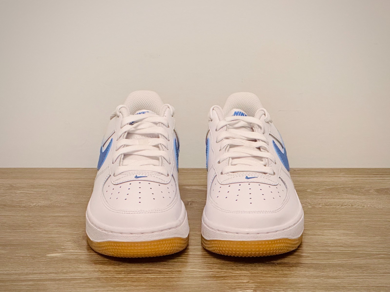 Nike Air Force 1 White/Blue Beyond/Gum – Size 5.5 Youth / 7 Women