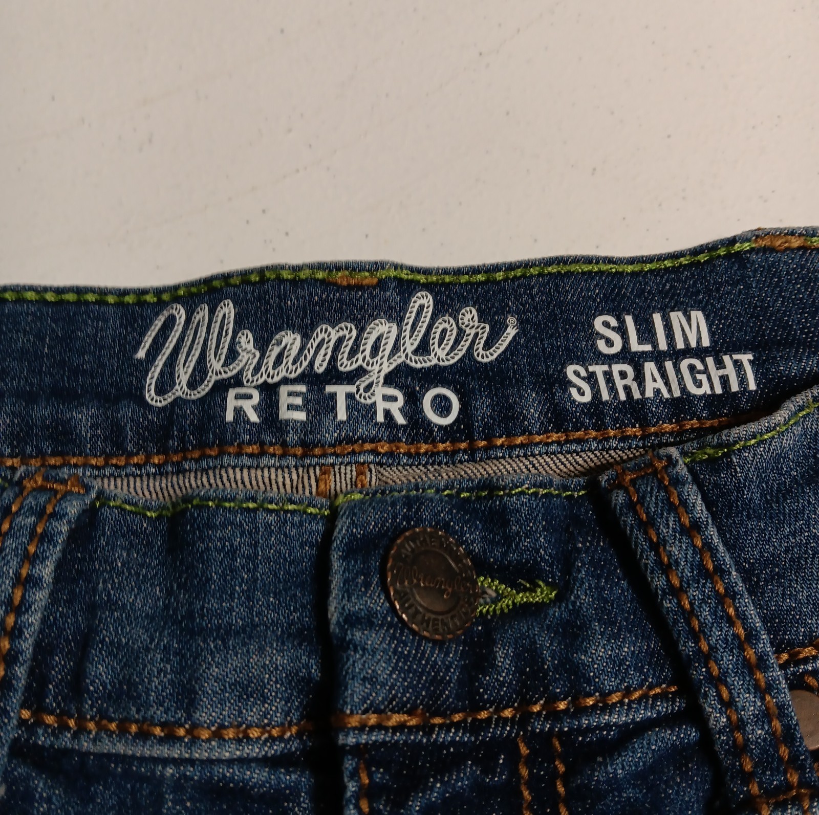 Wrangler Jeans Mens 30×32 Blue Retro Slim Fit Straight Cowboy Boot Western Denim