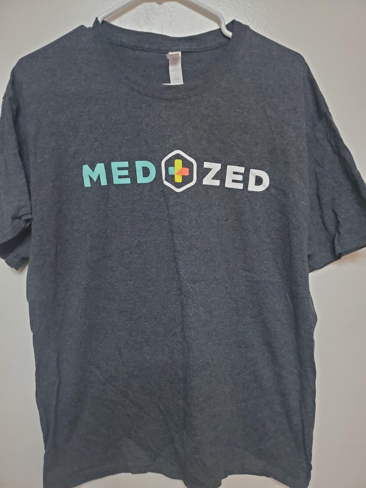 Jerzees MedZed Graphic T-Shirt Charcoal Gray Size Large