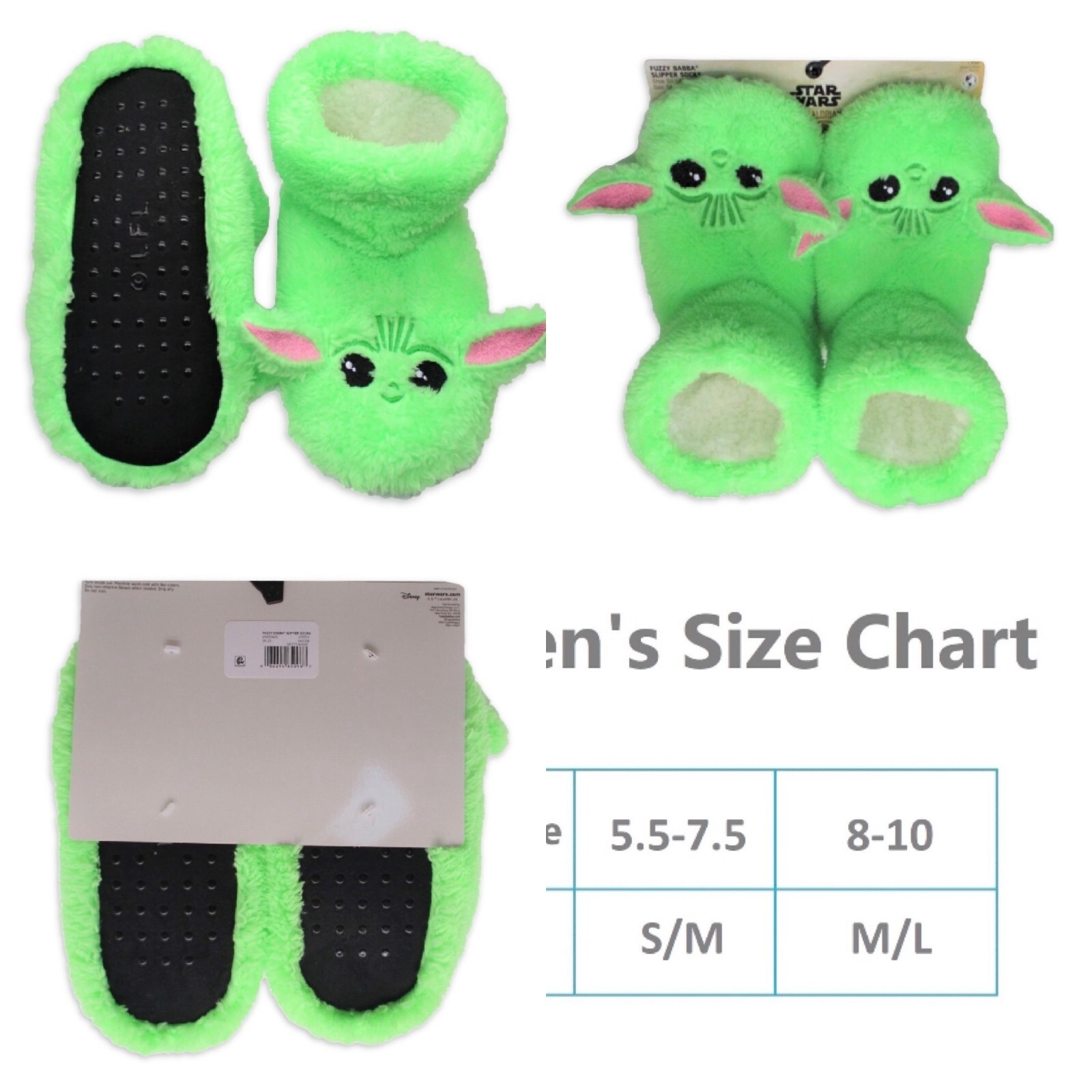 Star Wars The Mandalorian Women’s Plush Bootie Slipper Socks, Sizes S/M-M/L