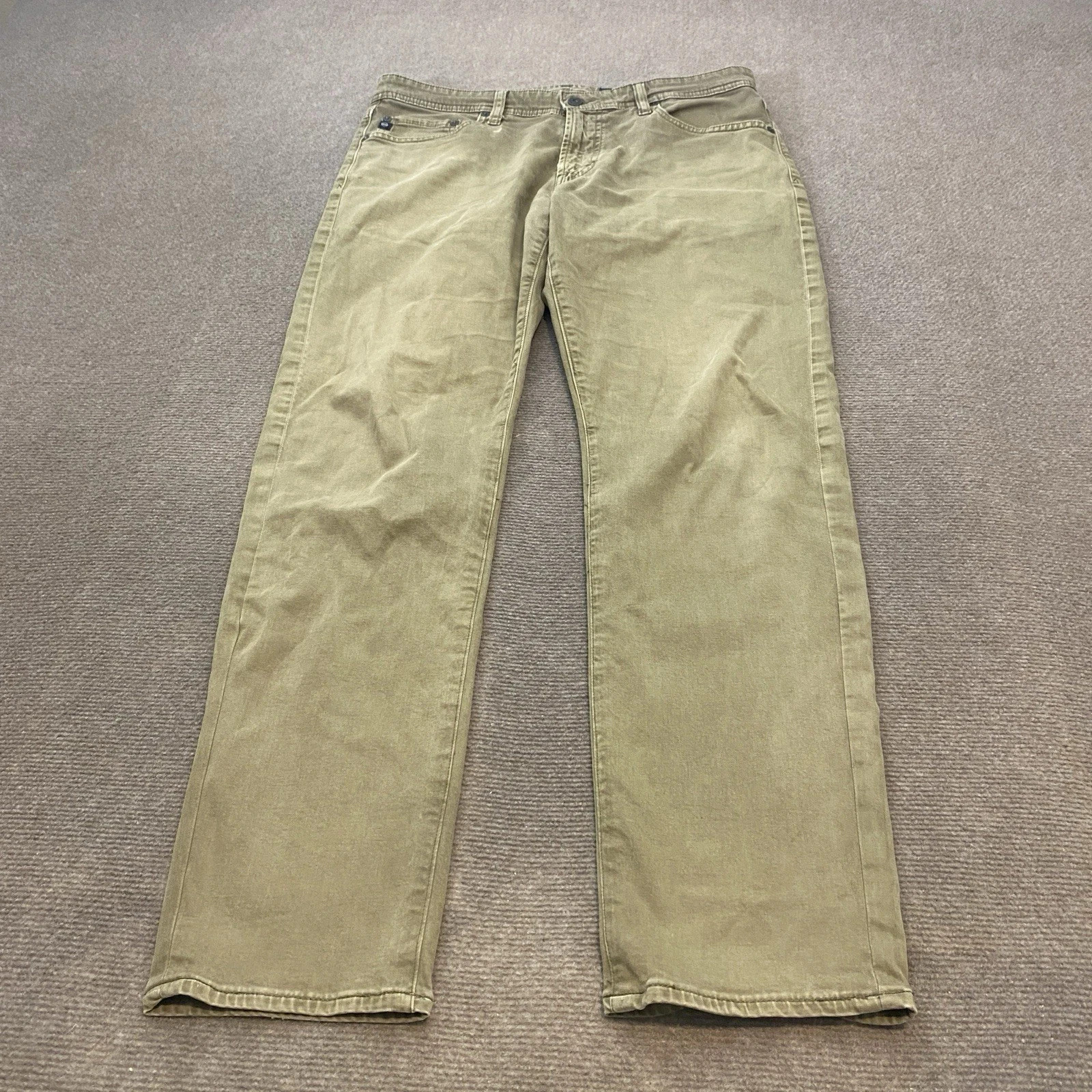 AG Adriano Goldschmied Pants Men (34×32) Green Stretch The Graduate Tailored Leg
