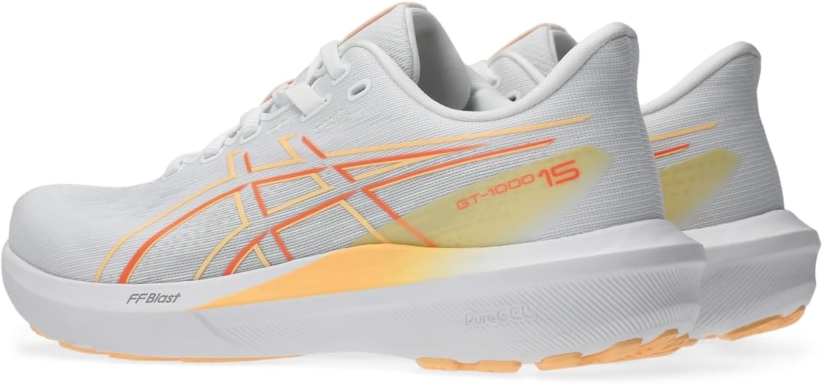 ASICS Women’s GT-1000 15 Running Shoes – White/Vivid Coral – 9