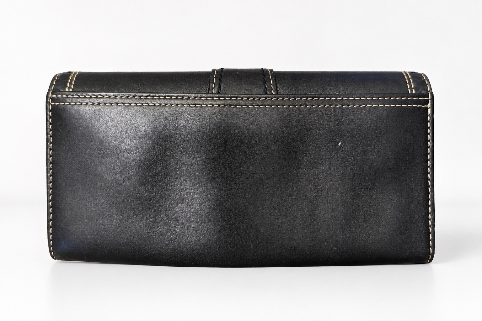 Coach Black Folding Women’s Wallet Buckle Zipper Logo Stitching Credit Card