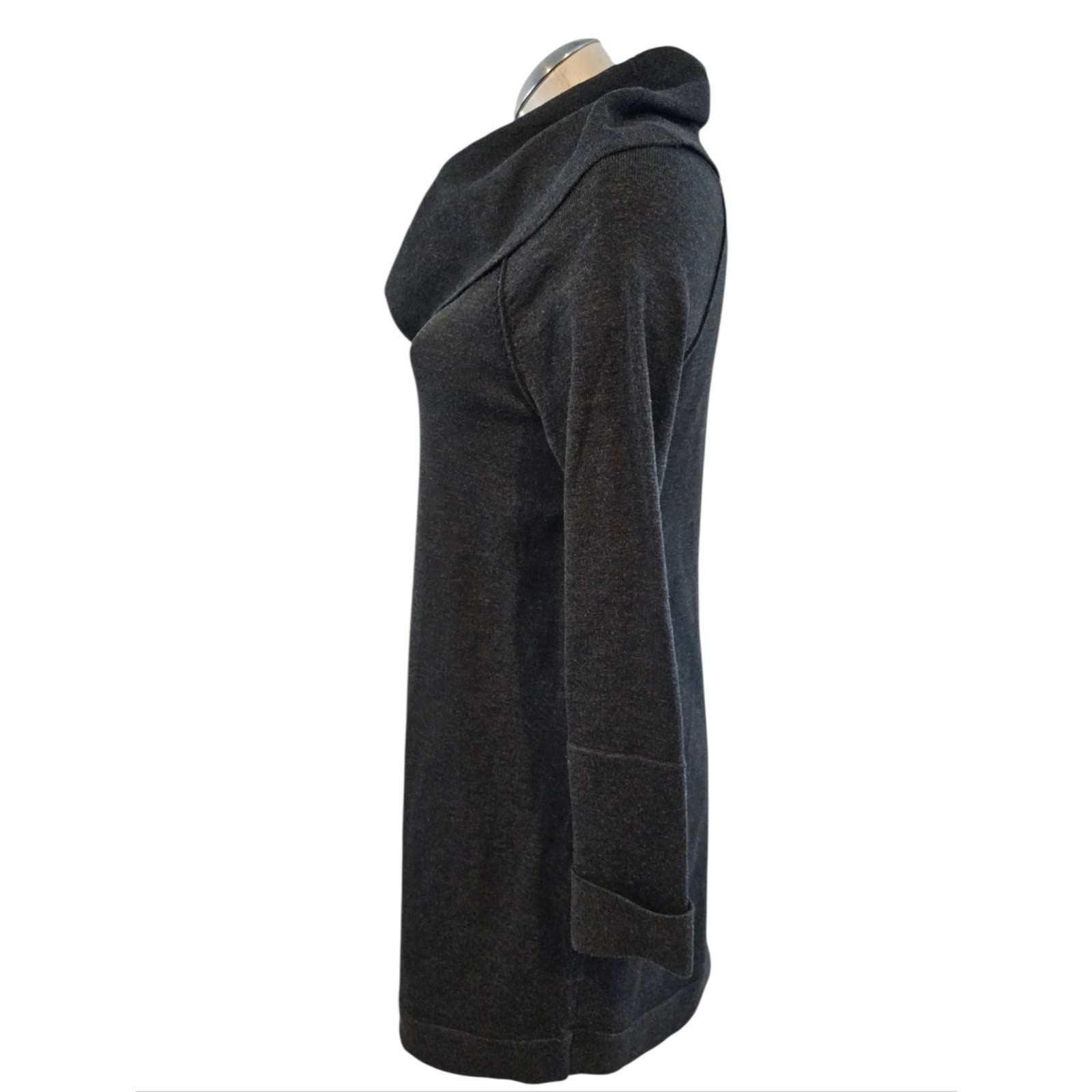 Vince Camuto Charcoal Gray Cowl Neck Sweater Dress Size S