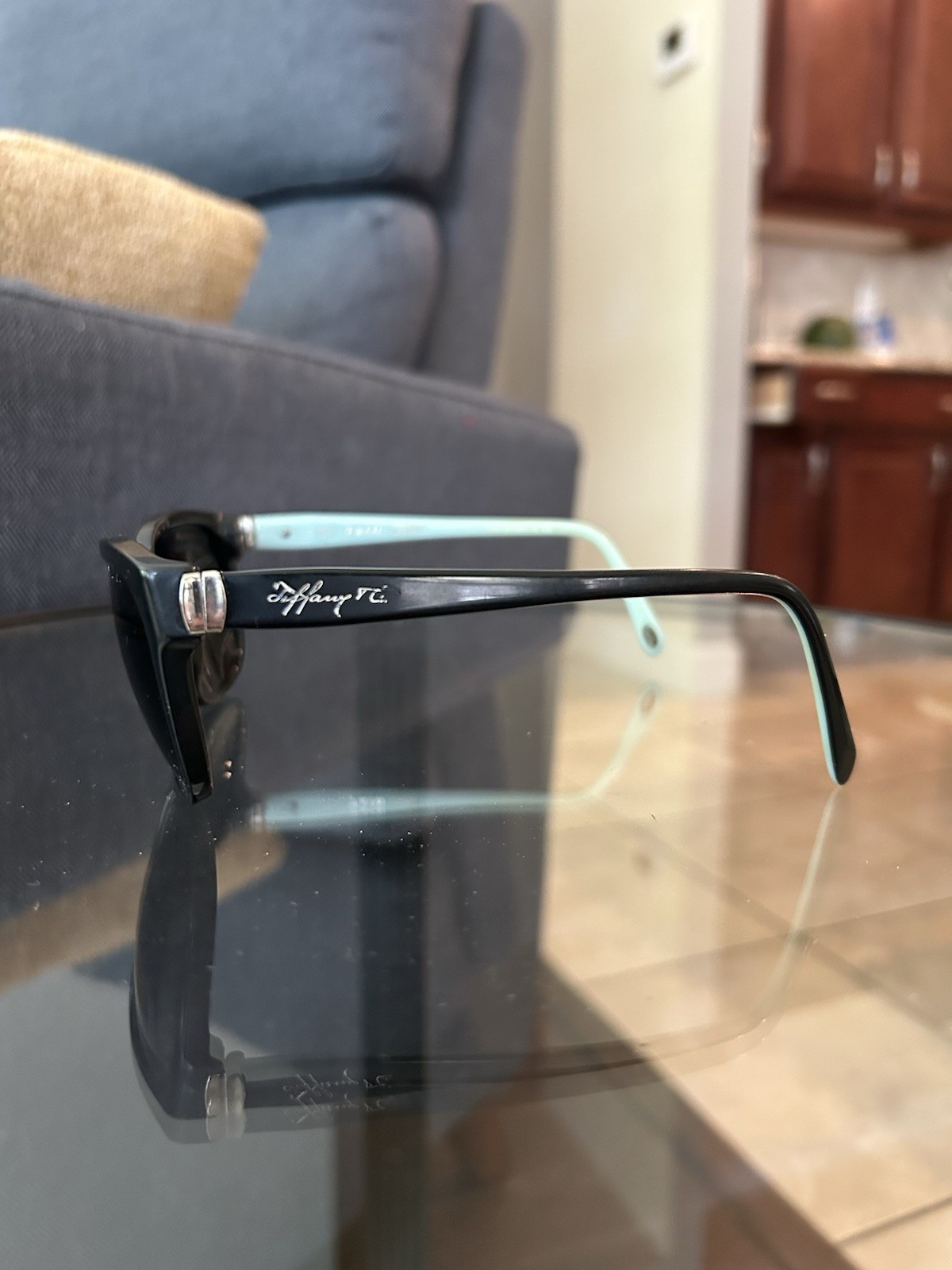Tiffany & Co. TF2026 Cat Eye Sunglasses Black Frame Gray Tinted Lenses UV400