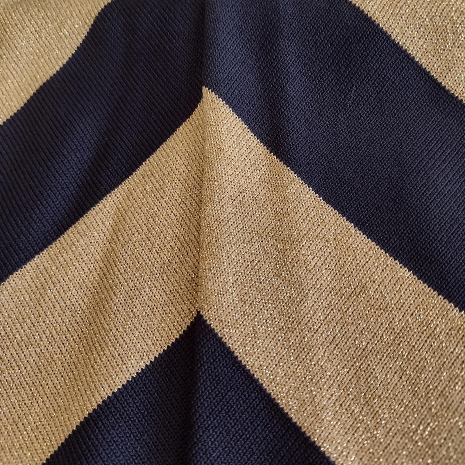 Navy and Gold Chevron Stripe Sweater Tank