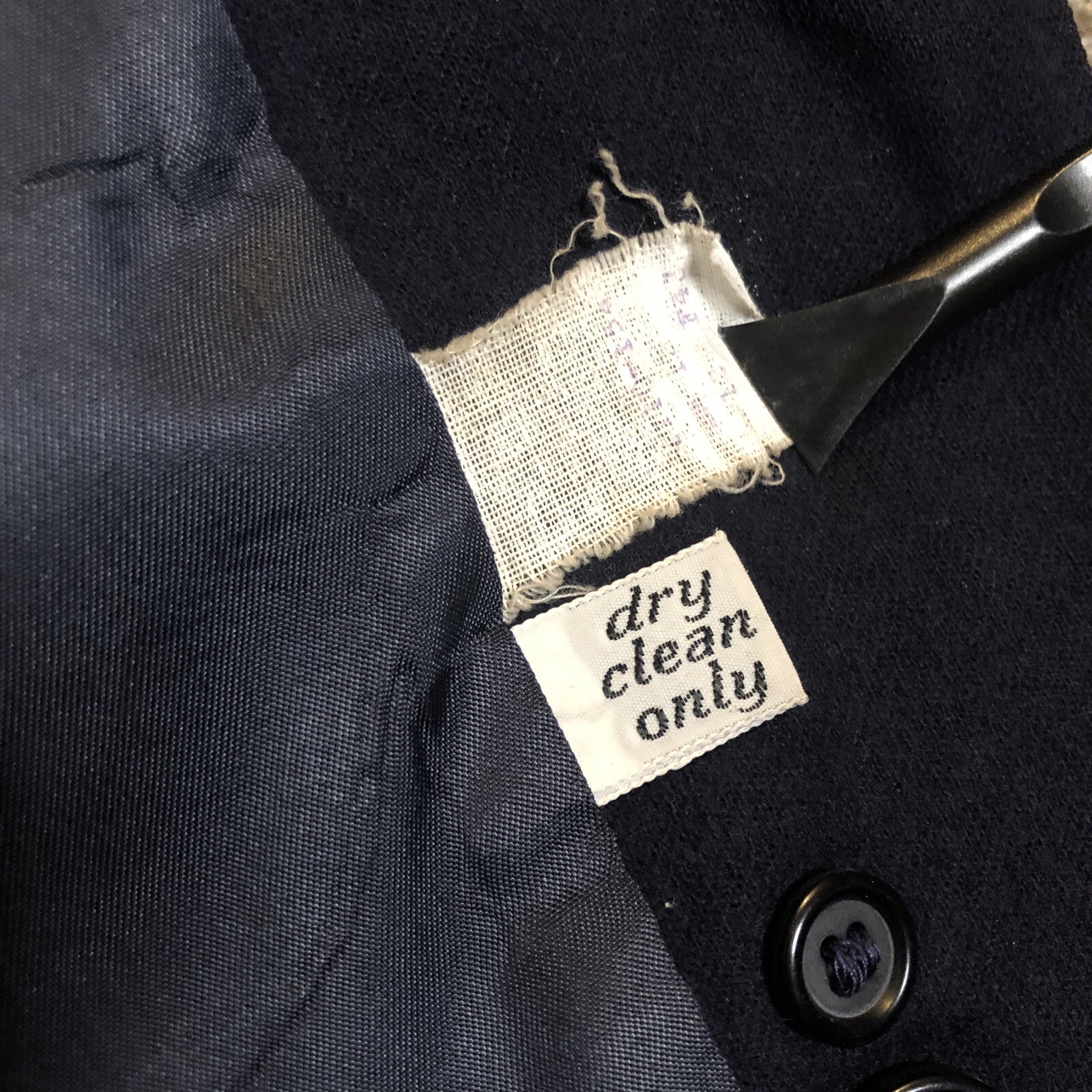Vintage Pendleton Blazer Coat Womens M Medium Black Virgin Wool Missing Button