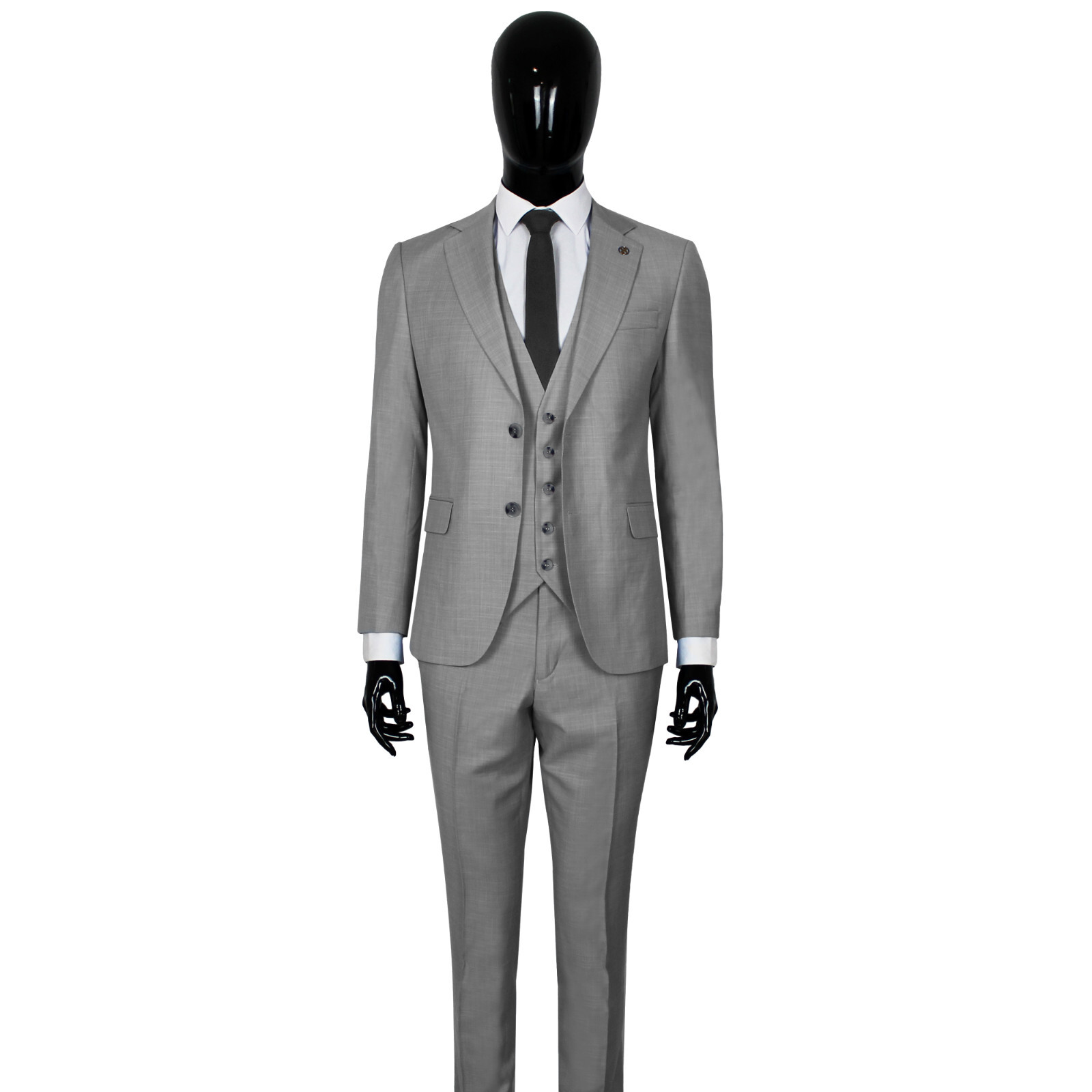 Mens Slim Fit Suit in Grey with Waistcoat – Wedding Stage – Suit – Jacket