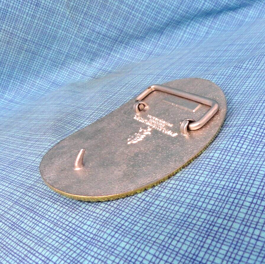 T Belt Buckle Western Initial T Monogram 22KGP Vtg Award Design Medals .NOX743