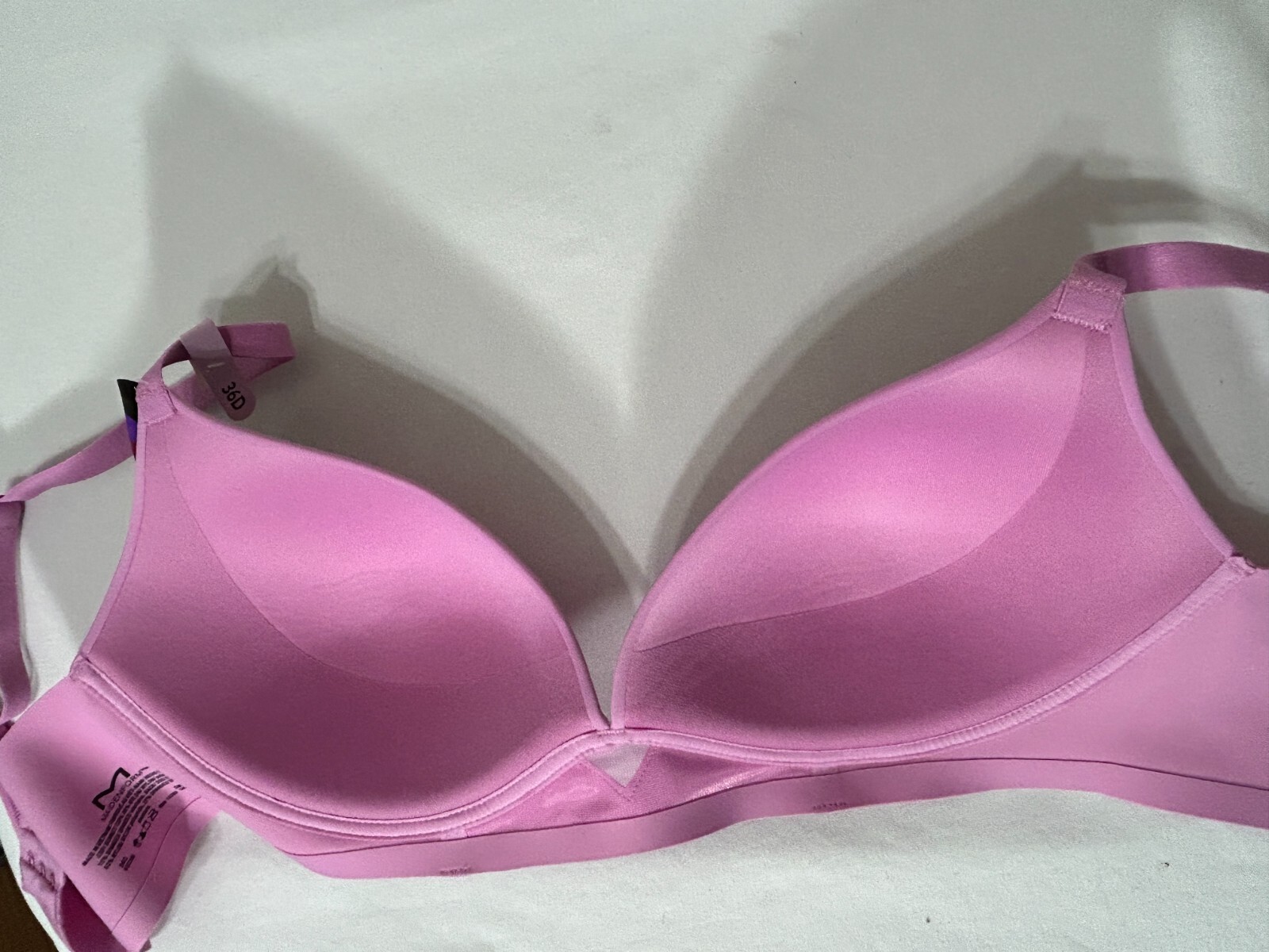 Maidenform Wireless T Shirt Bra 36D Convertible Demi V Plunge Pink DM2301