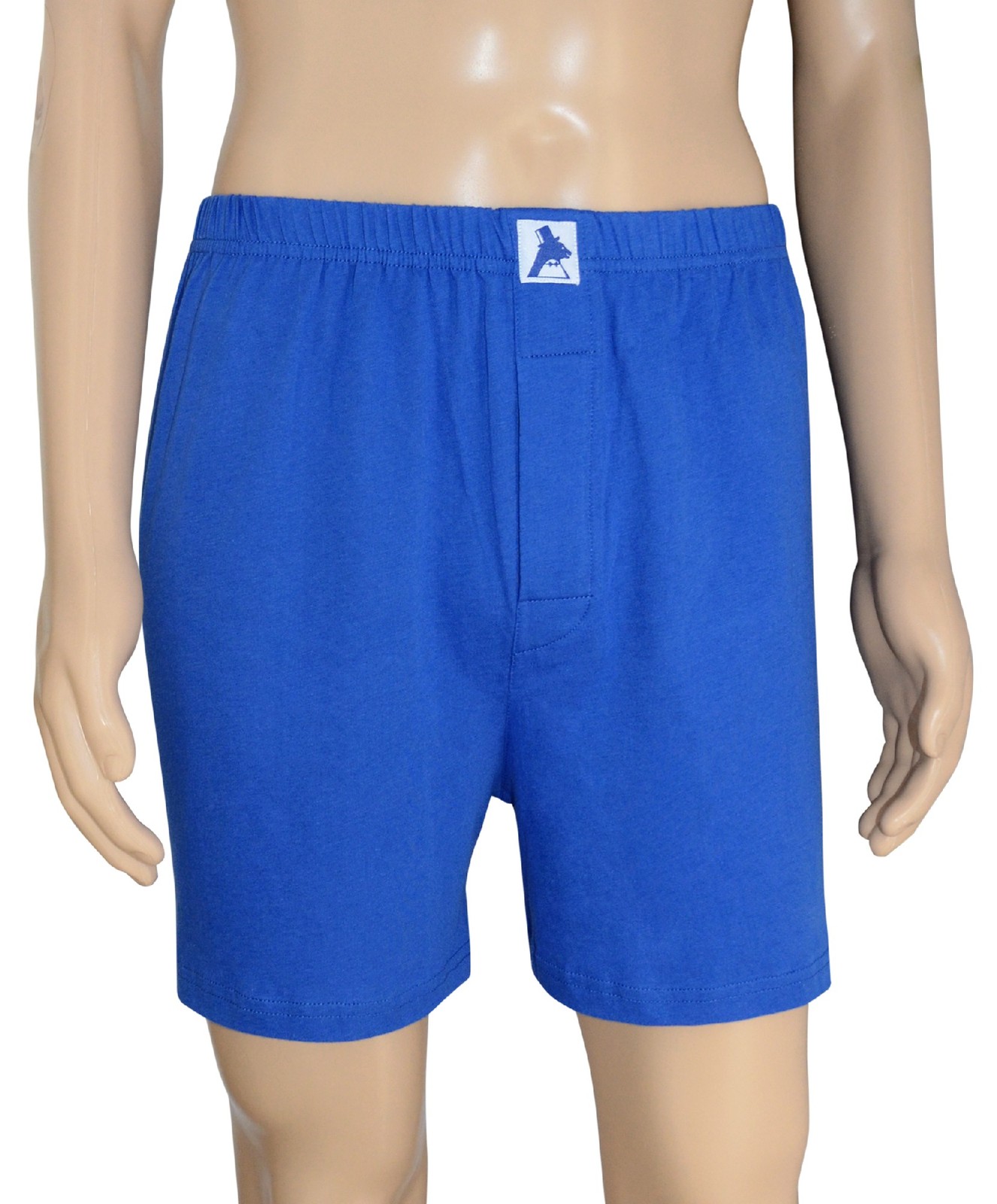 Biagio Mens Solid Royal Blue Color BOXER 100% Knit Cotton Shorts
