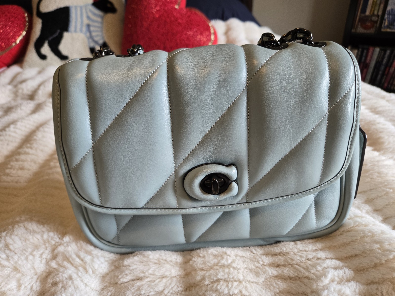 COACH Quilted Madison, Full Size. Aqua, GUC