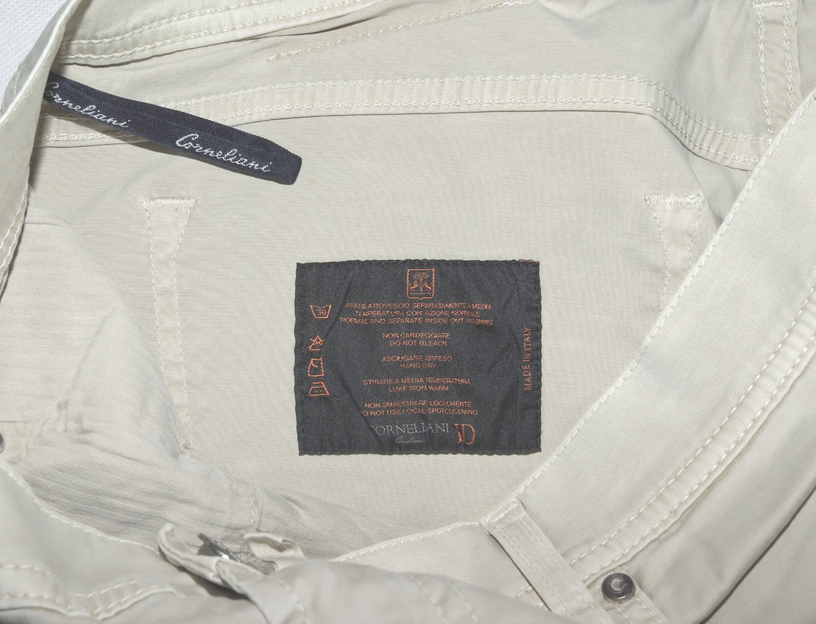 Corneliani ID Luxury Denim Men’s Chino 5 Pocket Straight Made In Italy Size 38