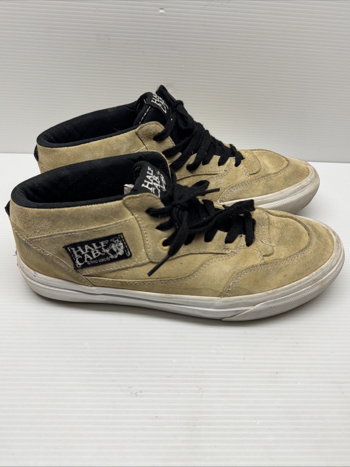 Vans Skate Half Cab 93 Taupe Tan White Men’s size 8 ah spit baker