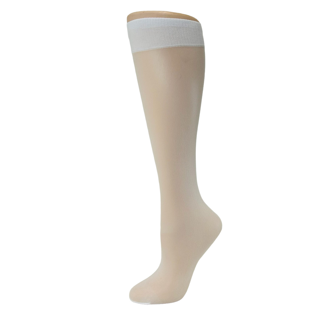 12 Pair Sheer Nylon Comfort Top Knee Highs Knee High Made In USA Choice of Color
