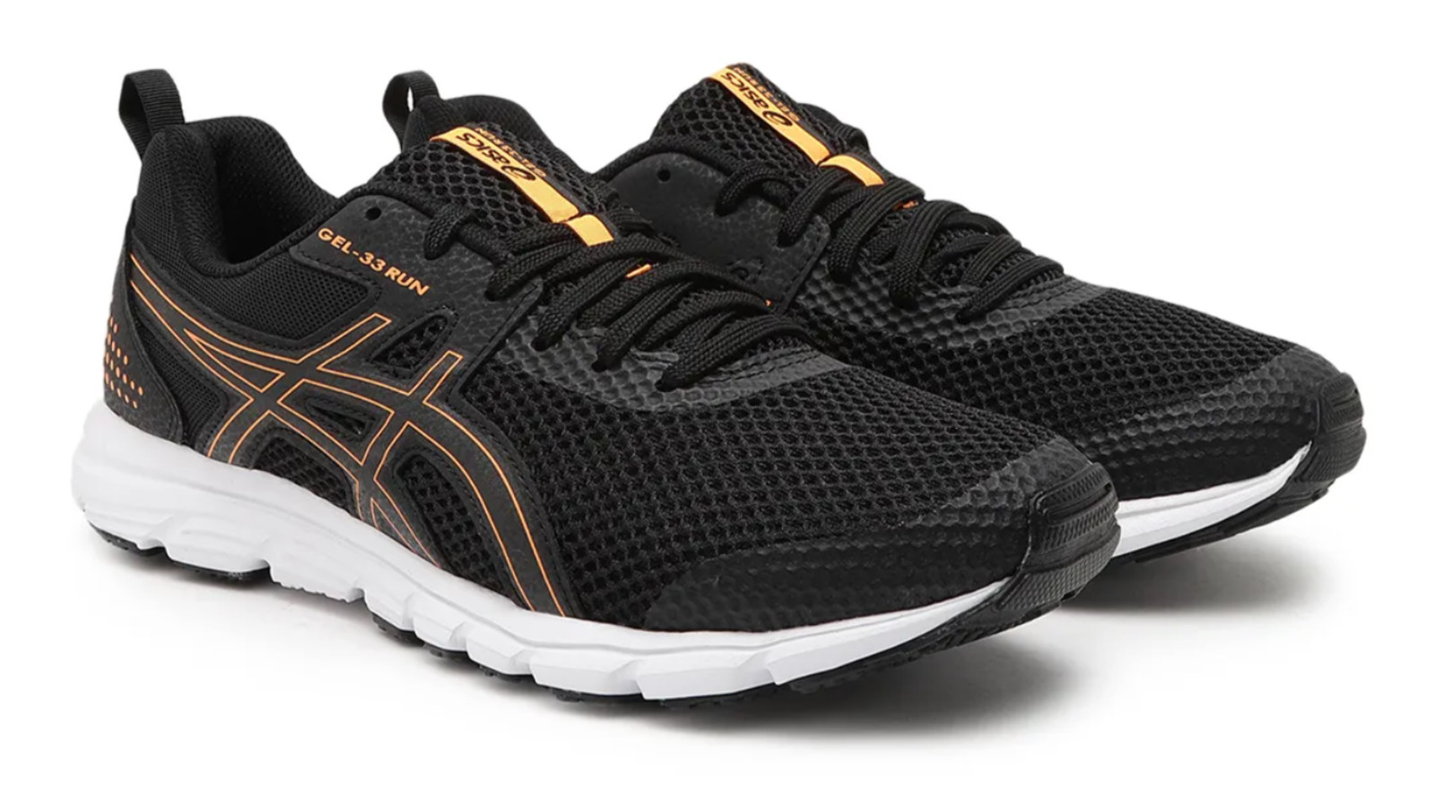 ASICS GEL-33 RUN Performance Running Sneakers “Black/Shocking Orange” Size 11