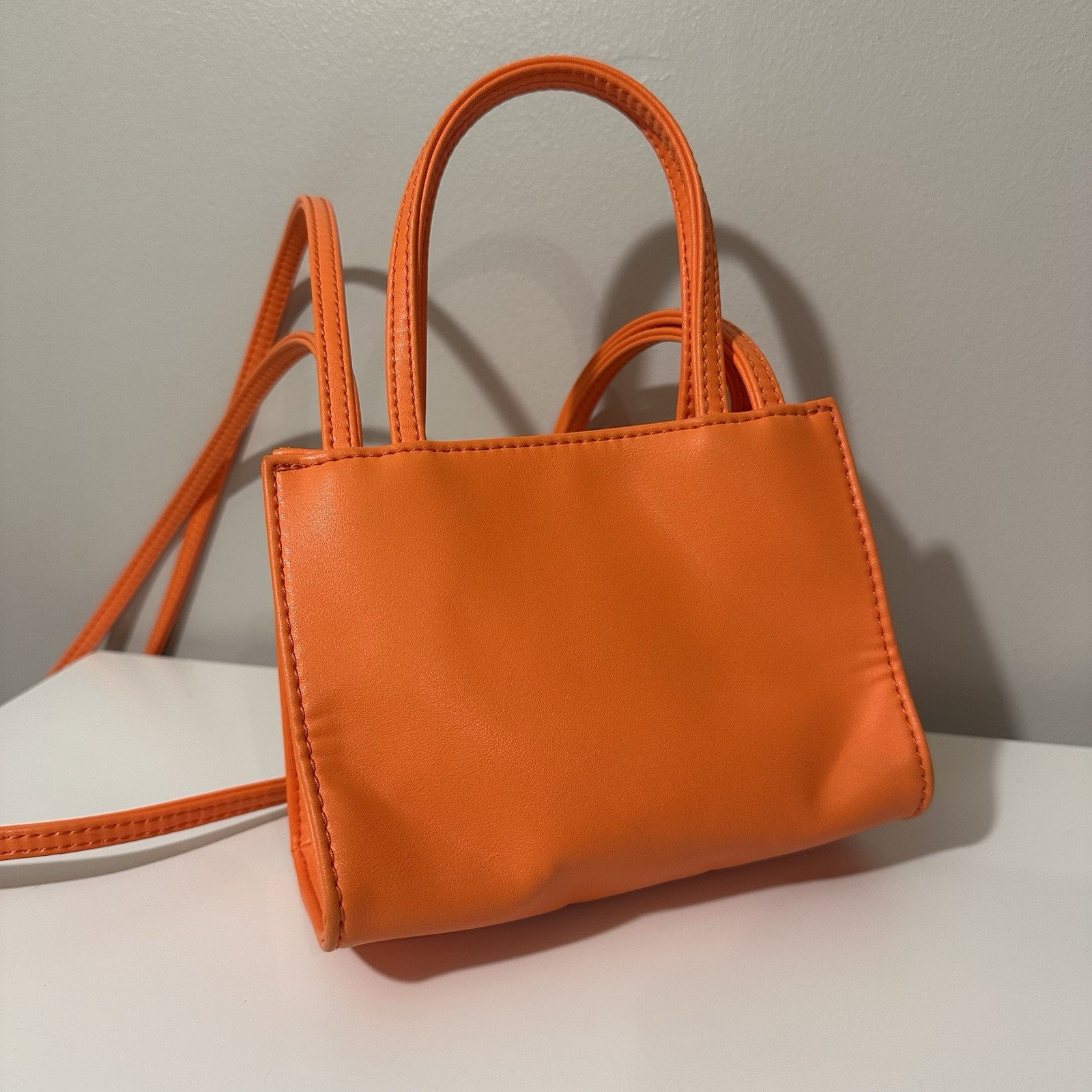 Telfar Small Crossbody Shopping Bag Orange