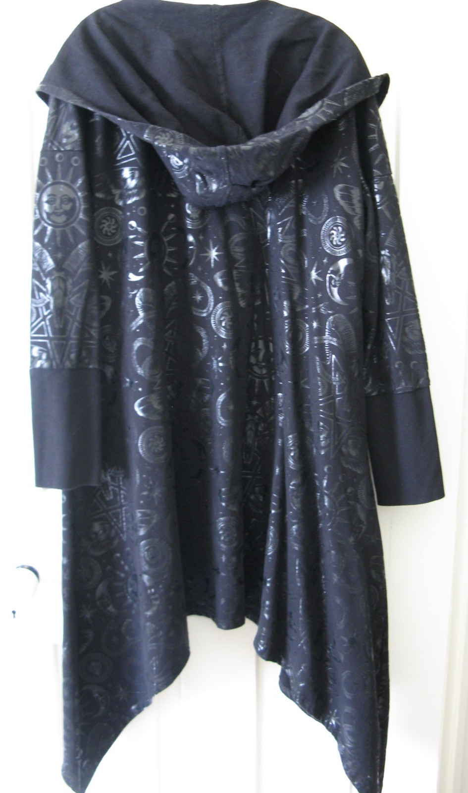 KILLSTAR CARPE NOCTEM BLACK CELESTIAL HOODED OPEN FRONT CARDIGAN COAT XL