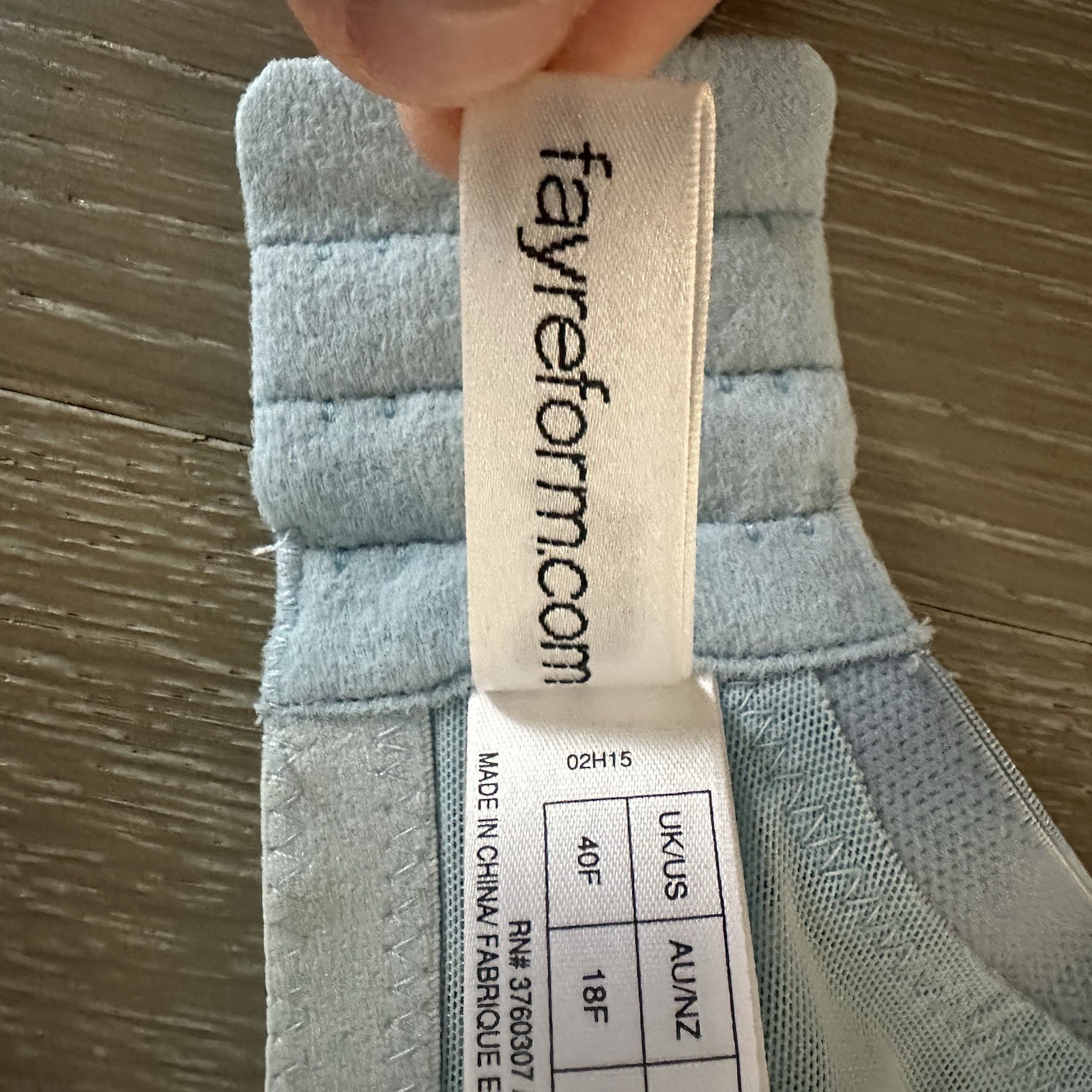 Fayreform Blue Embroidered Underwire Bra 40F (18F AU / 105F FR / 90F EU)