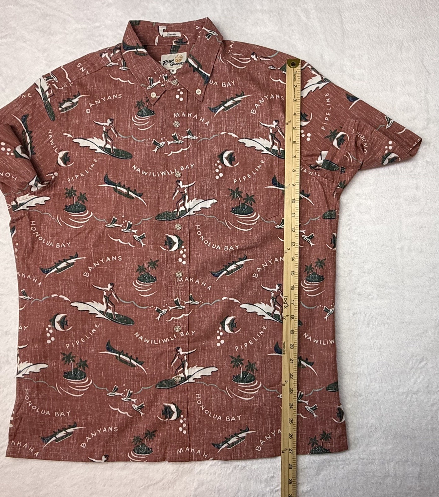 Reyn Spooner Ocean Chillin Classic Fit Hawaiian Aloha Shirt Mens MD. Surf Spots