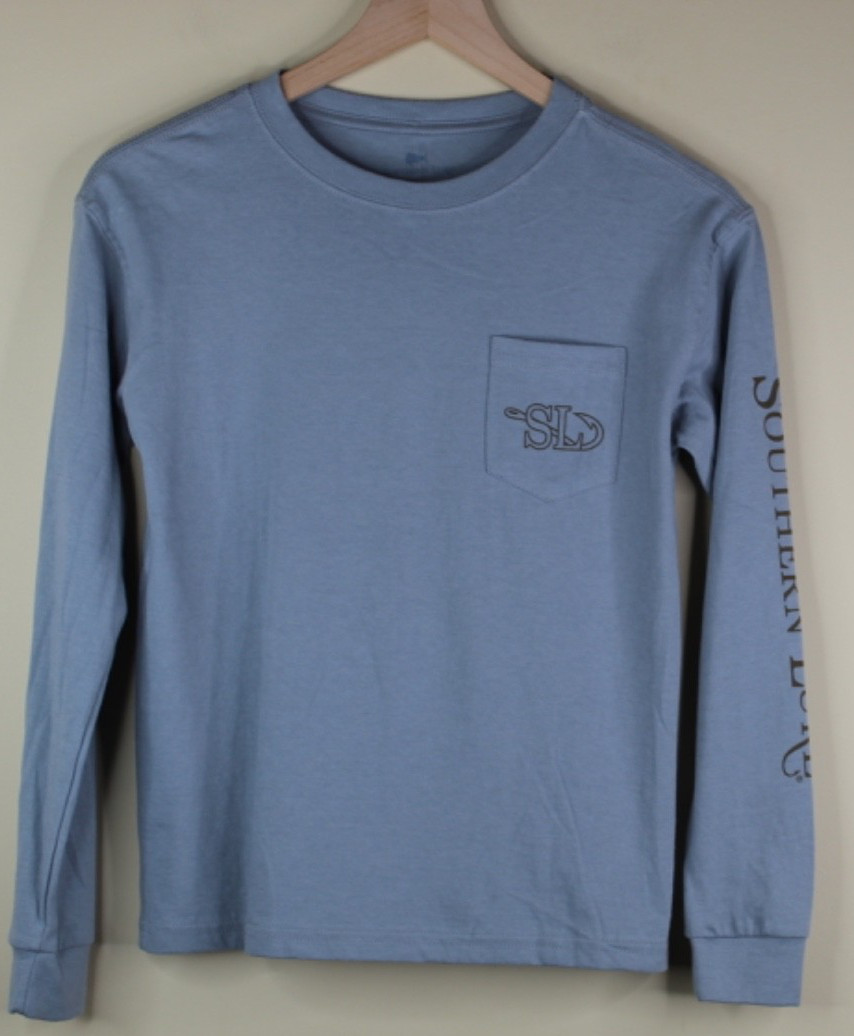 Southern Lure Youth Boys Long Sleeve Shirt Gray Size M