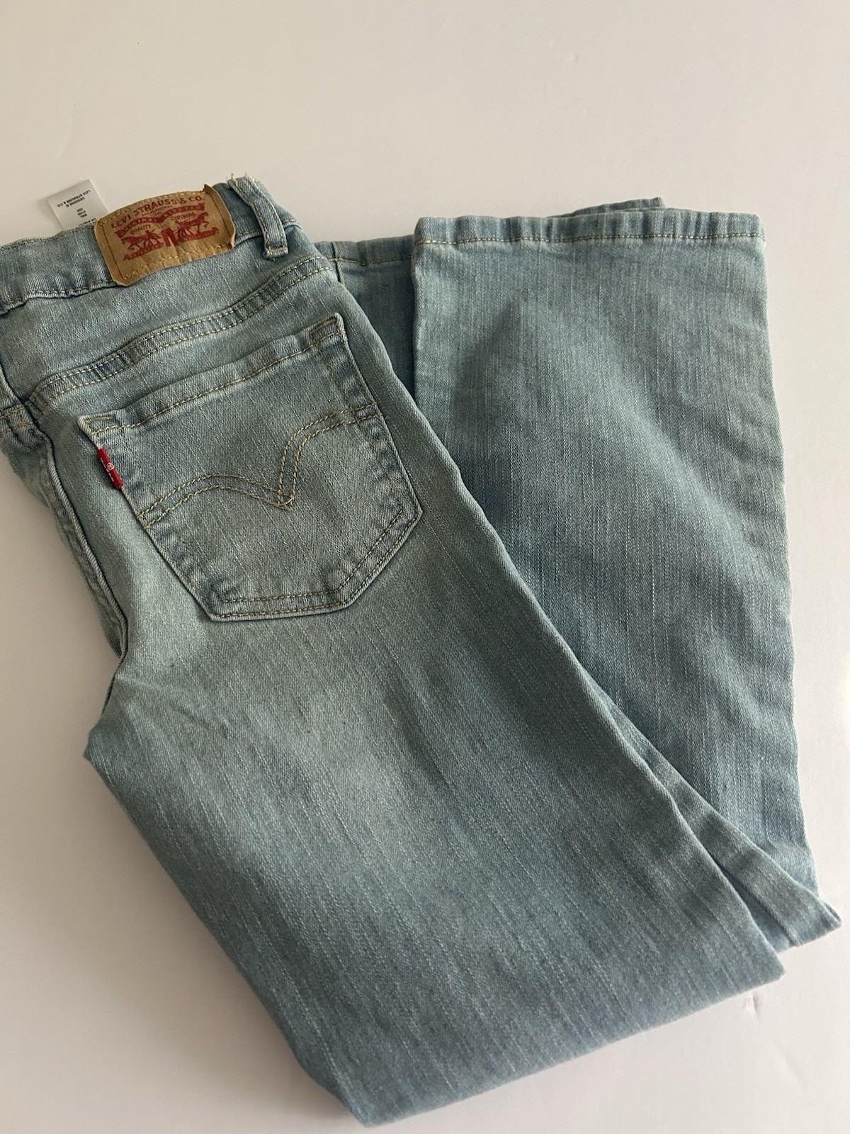 Levi’s 726 Flare Jeans Girls Size 8 Mid Rise Light Wash Blue