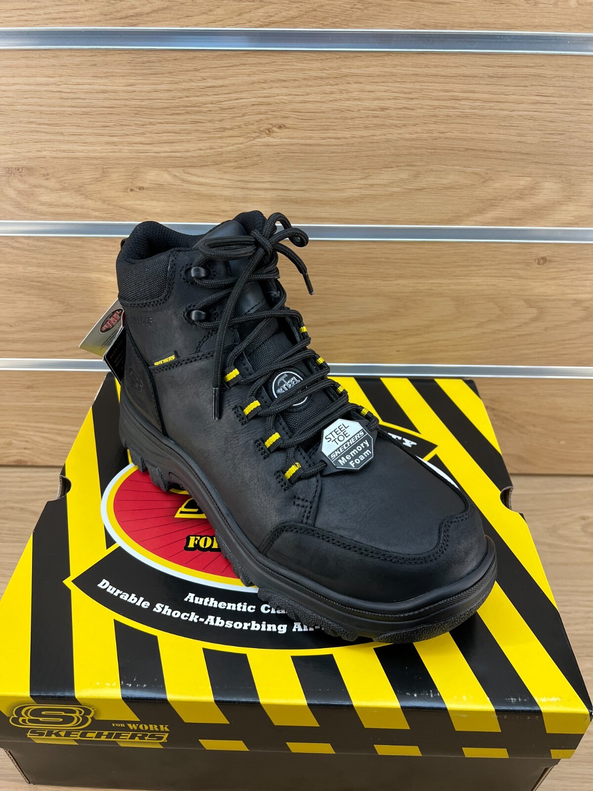 Men’s SKECHERS Work Burgin Benafick Steel Toe Work Boot Wide, (reg $124.95)