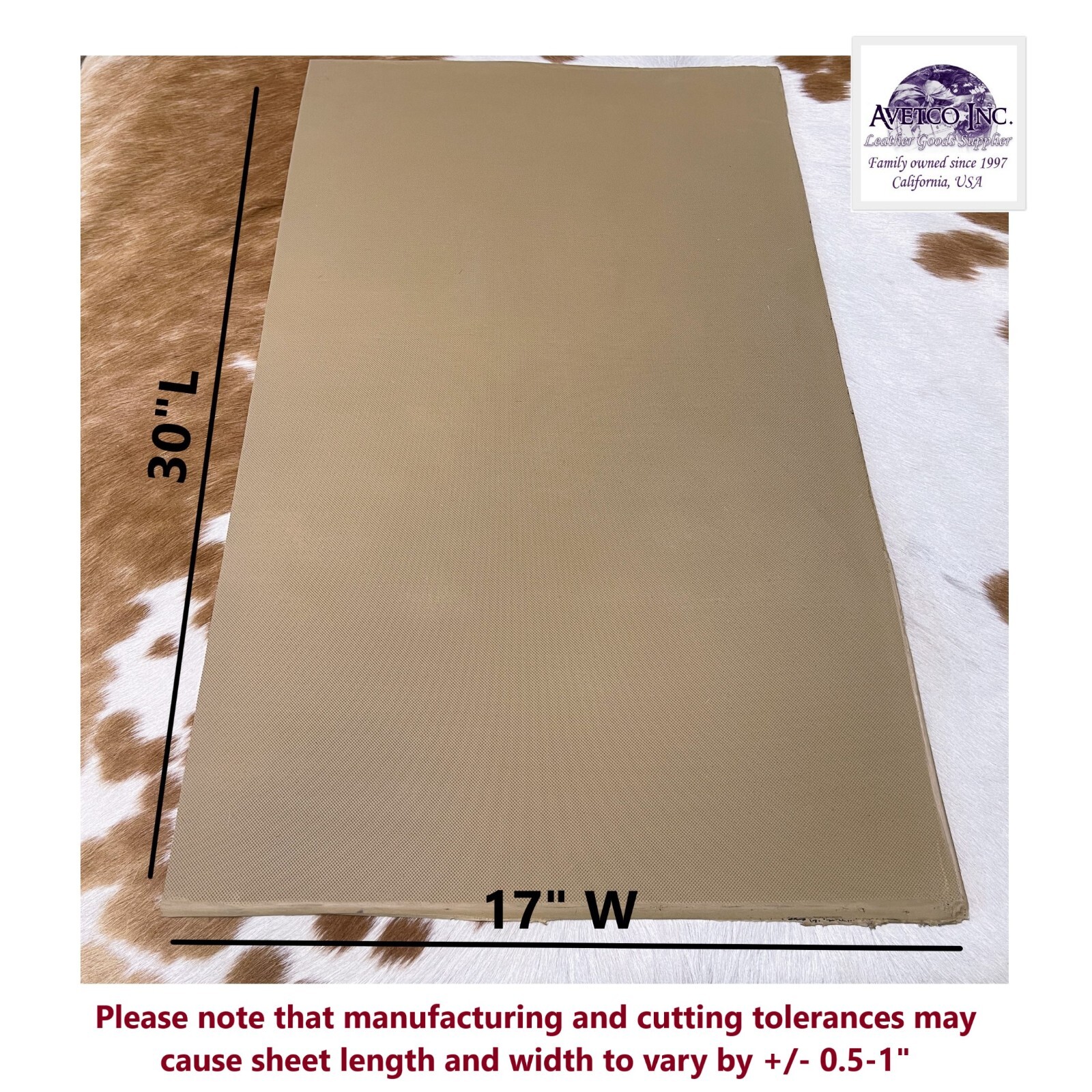 Pyramid Pattern 4 mm EVA/Rubber Soling Large Sheet Shoe Repair 17″ x 30″ Natural