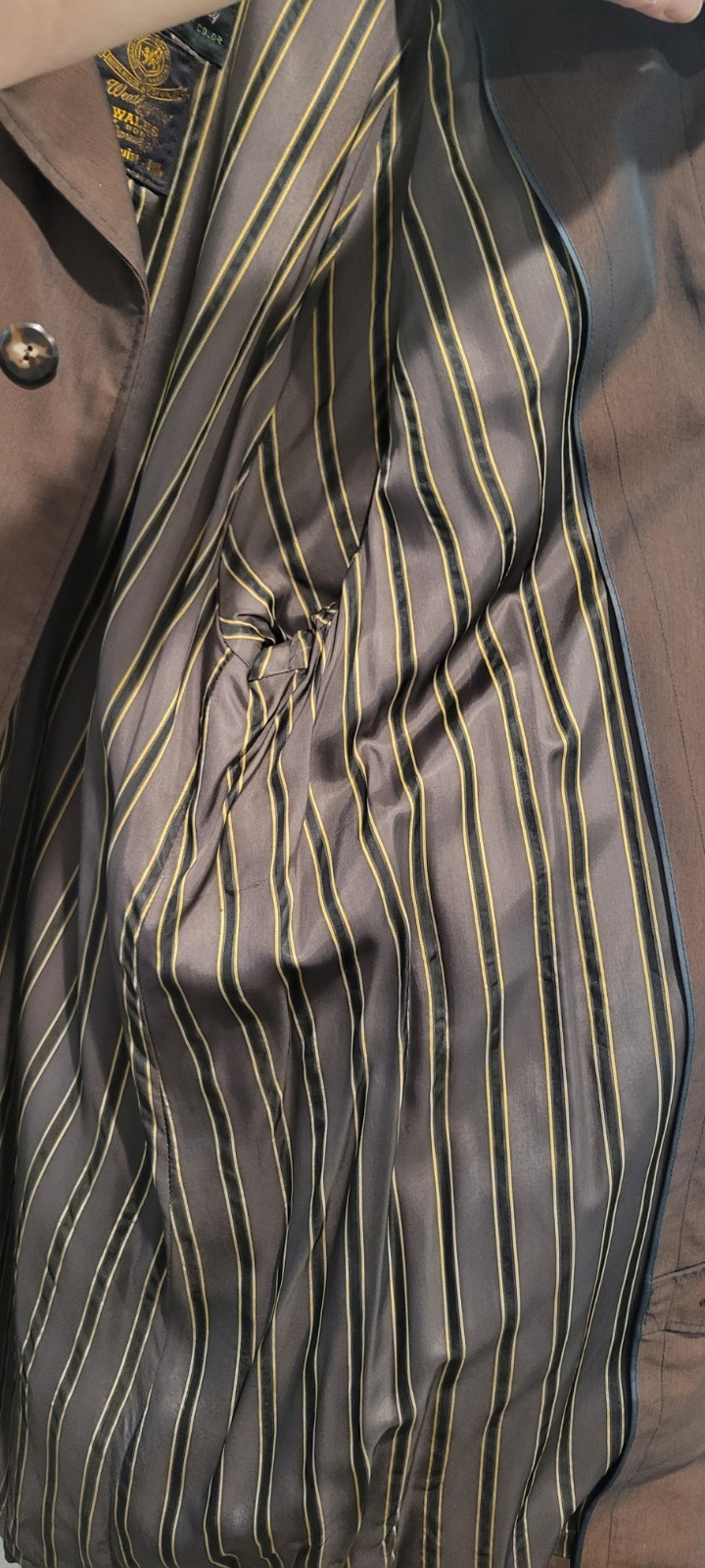 Chameleon Weatherproof Trench Coat Mens Brown Chartreuse Iridescent GOOD VTG