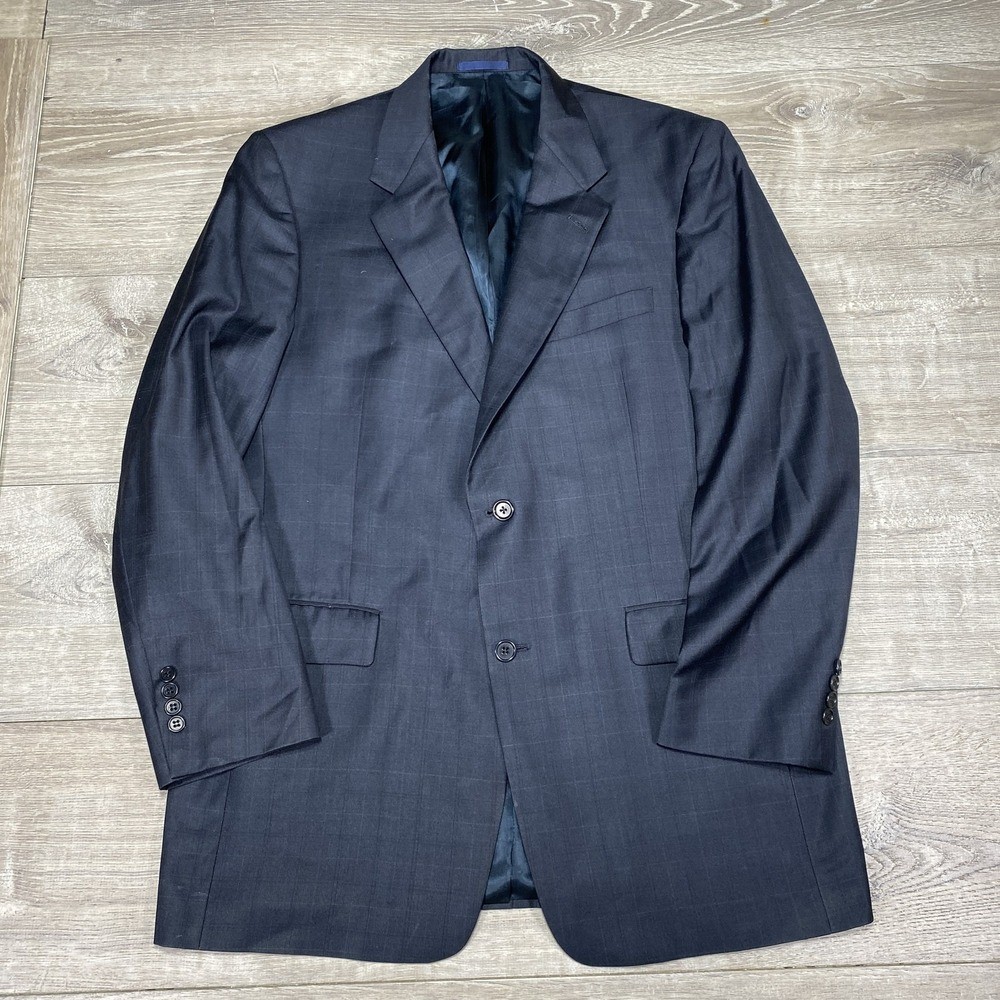 Daniel Cremieux Blazer Mens 42L Check Wool Italy Loro Piana Fabric Sport Coat
