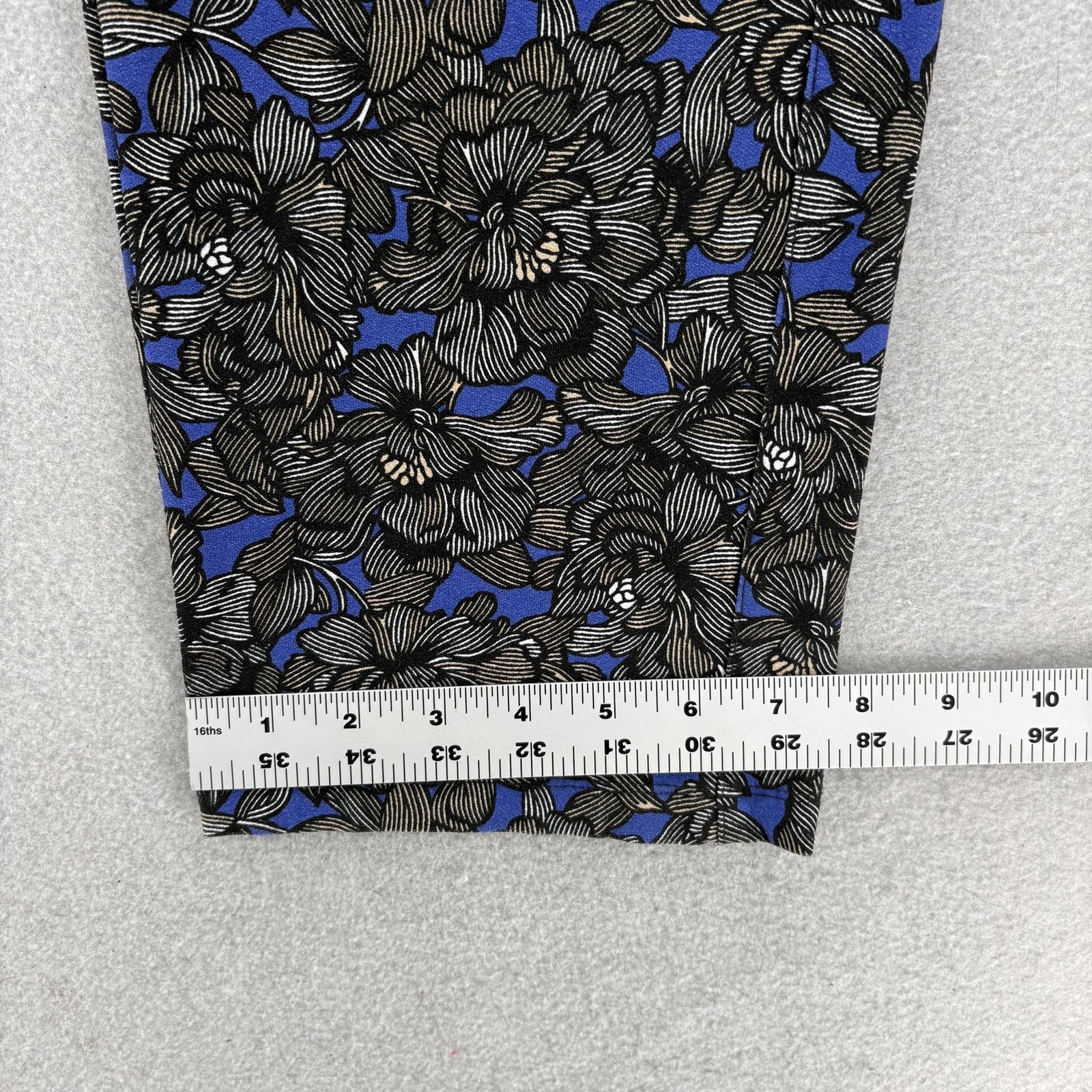 Chico’s Travelers Slinky Knit Pants Womens 2.5P Blue Floral Stretch Pull On