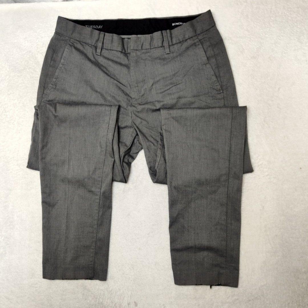 Bonobos Pants Mens 30×30 Gray Chambray Slim Tapered Tuesday Workday Warrior