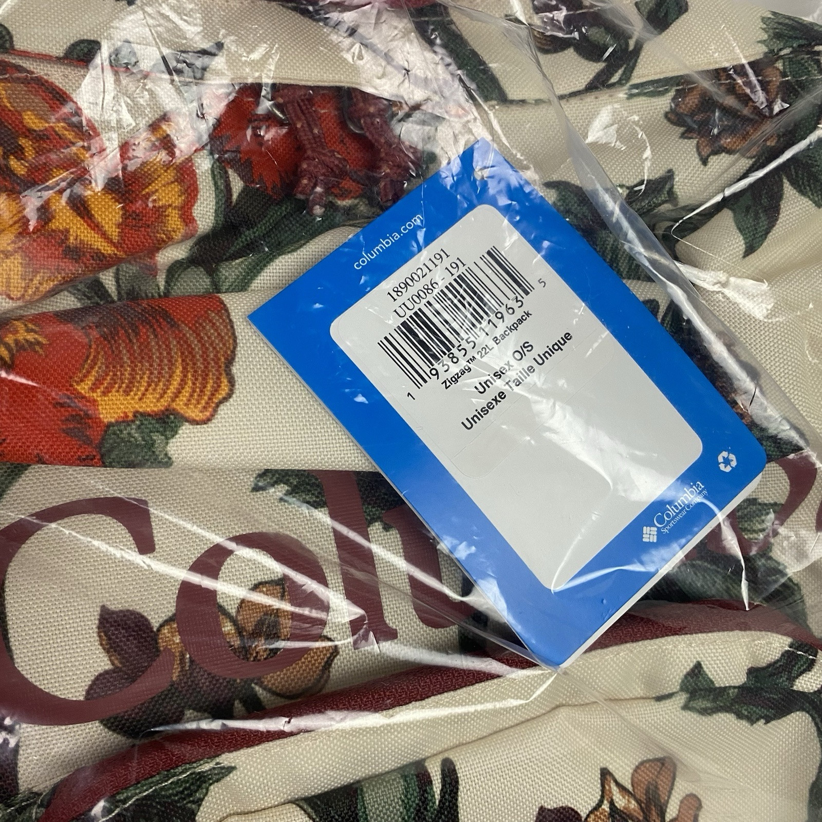 Columbia Floral Backpack 22L 17.5”x12”x7.9” Made In Vietnam Rare NWT