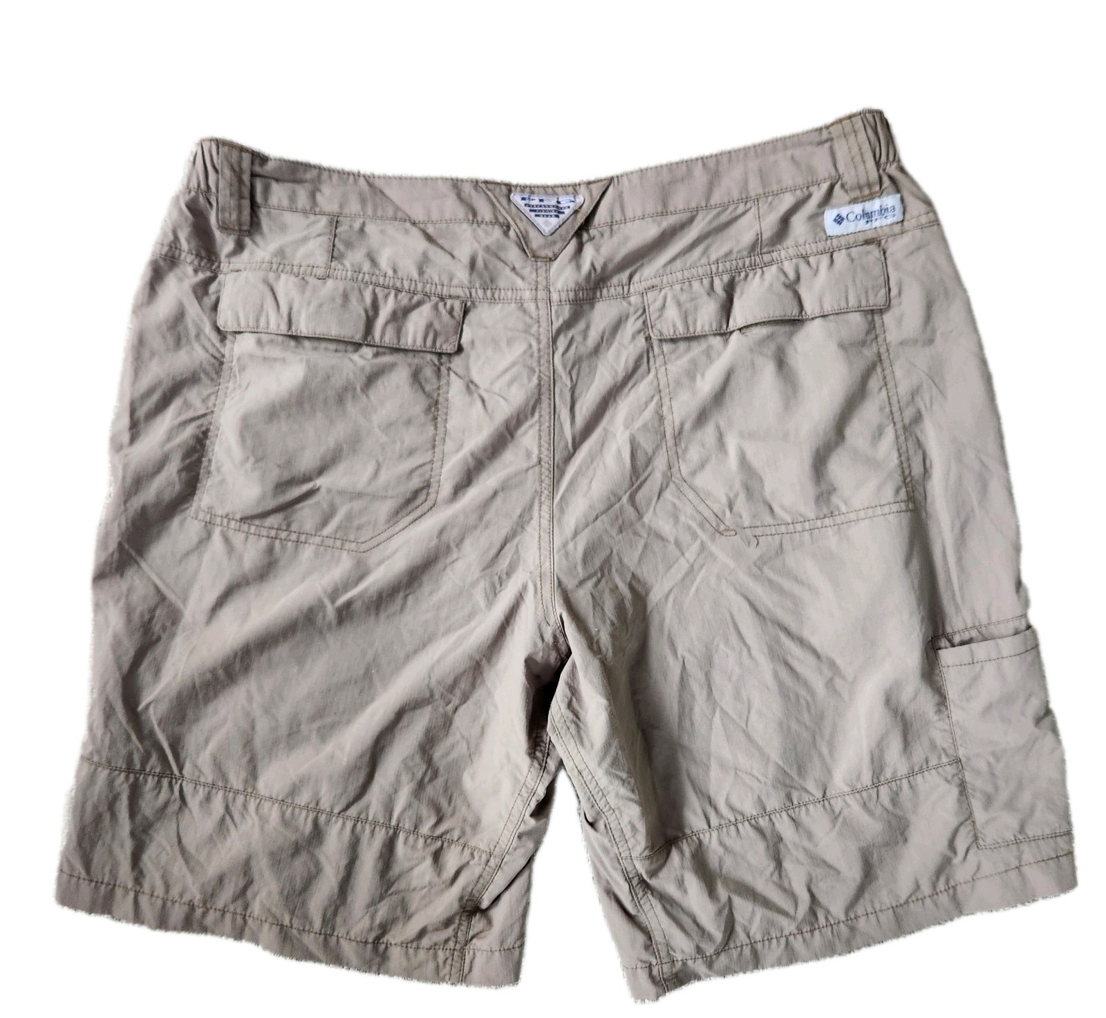 Columbia PFG Omni-Shade mens Beige Solid Cargo Shorts Size 38 Regular