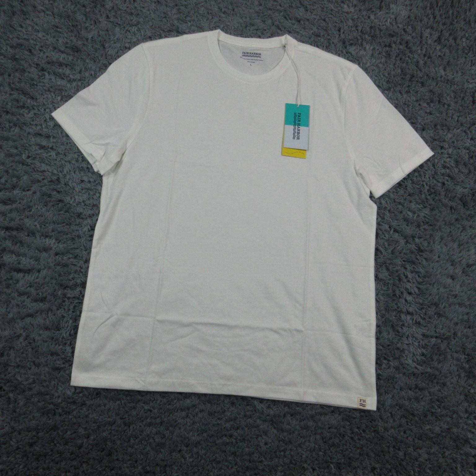 Fair Harbor Shirt Mens Large White Kismet Tee Crewneck Organic Cotton NWT