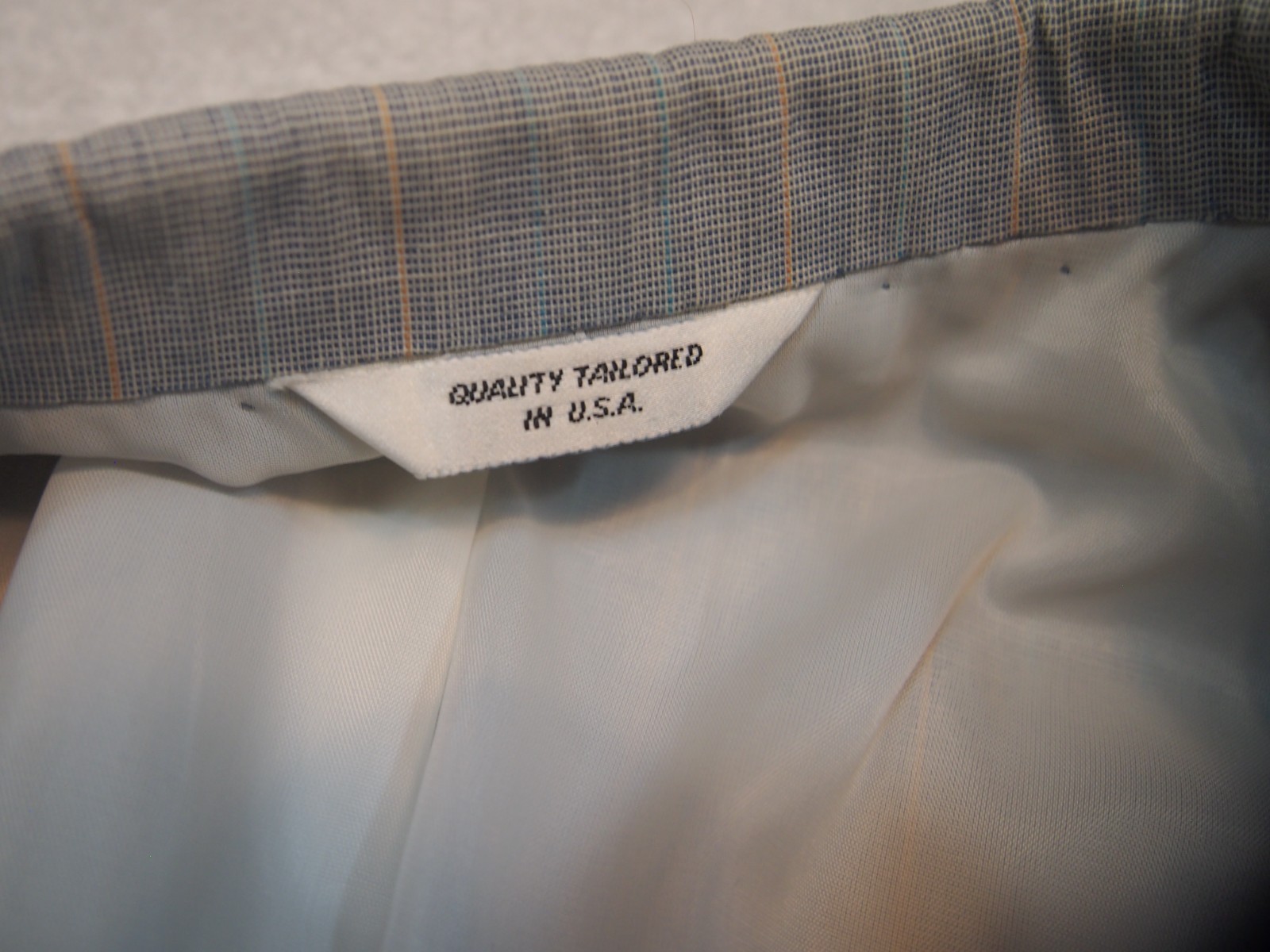 Vintage Haspel 2 Piece Cotton Blue Suit 38 short 30W x 28 Inseam Made in USA