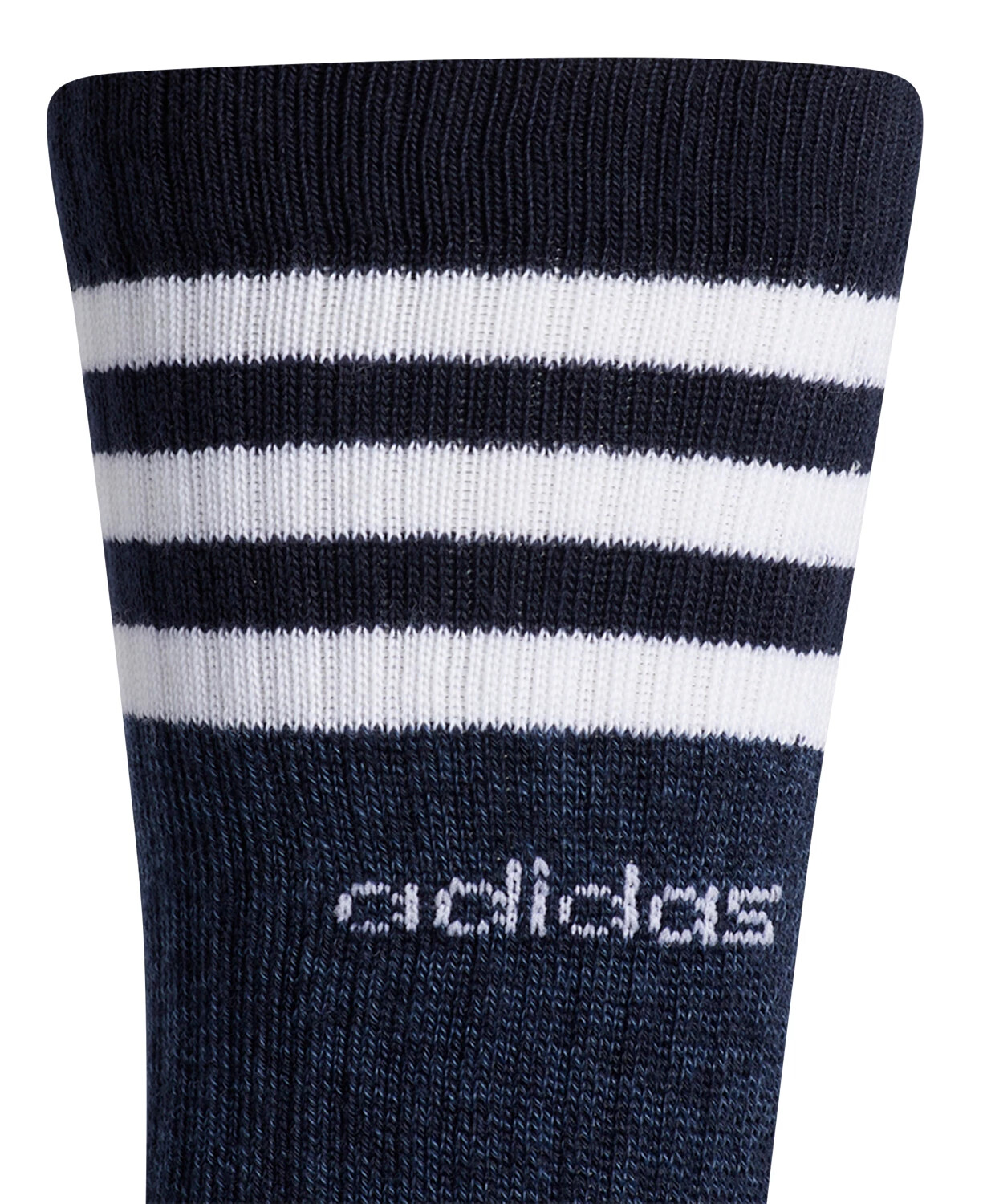 adidas Mens 3-Pack 3-Stripe Crew Socks Size: 6-12 Dark Blue/White 3-Pairs New