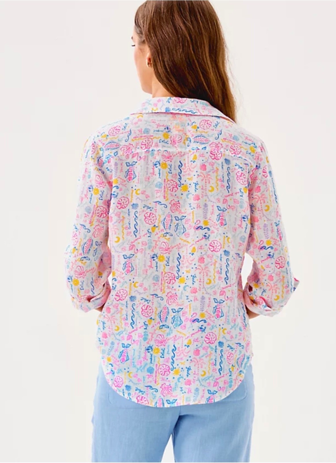 Lilly Pulitzer NWT Sea View Button Down Top Summer Serenade Size L,XL,XXL