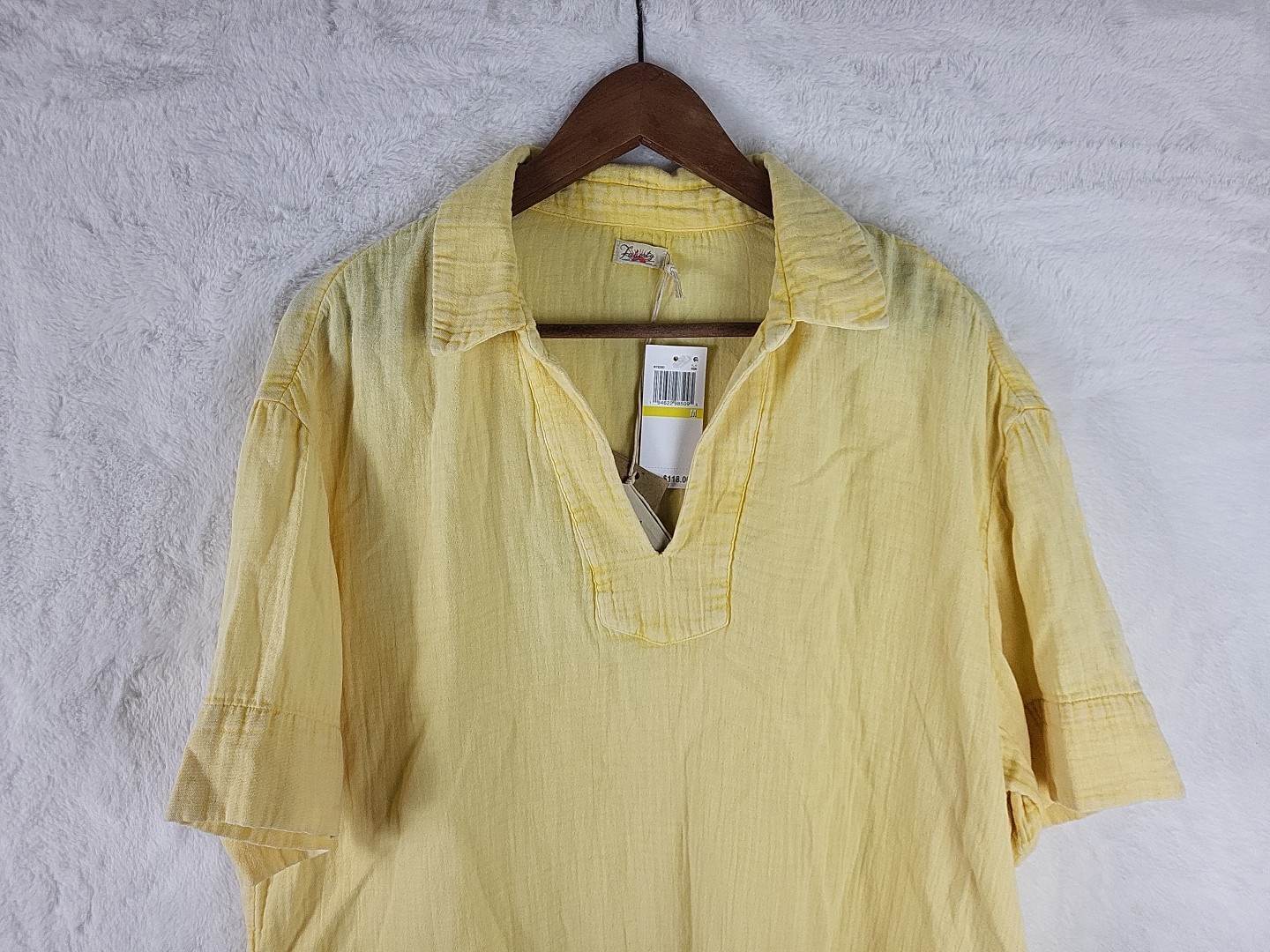 Faherty Dream Cotton Gauze Wren Top Sahara Sun Yellow Size Medium