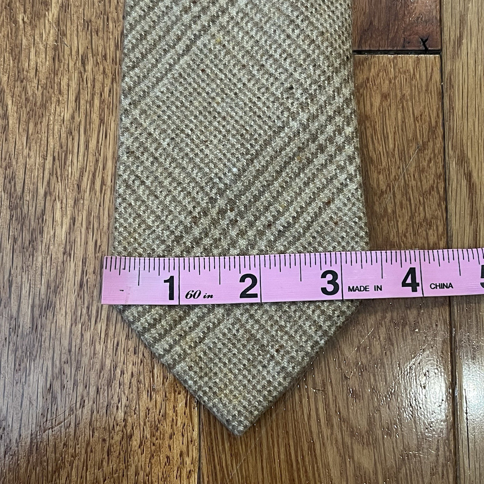 Ralph Lauren Purple Label Tie Glen Plaid Wool Neck Tie Hand Rolled Italy Made