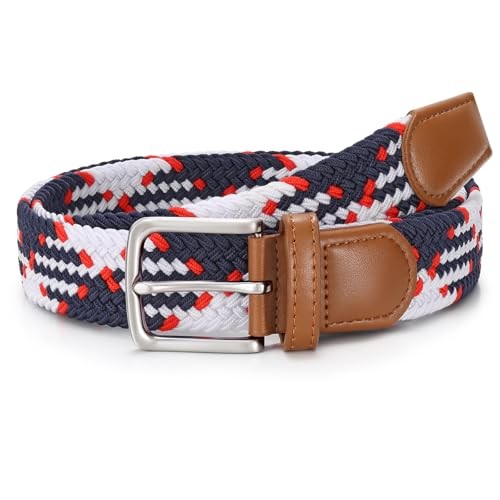 Elastic Braided Belt Men – M: 34″-38″ Stretch Adjustable Colorful-02