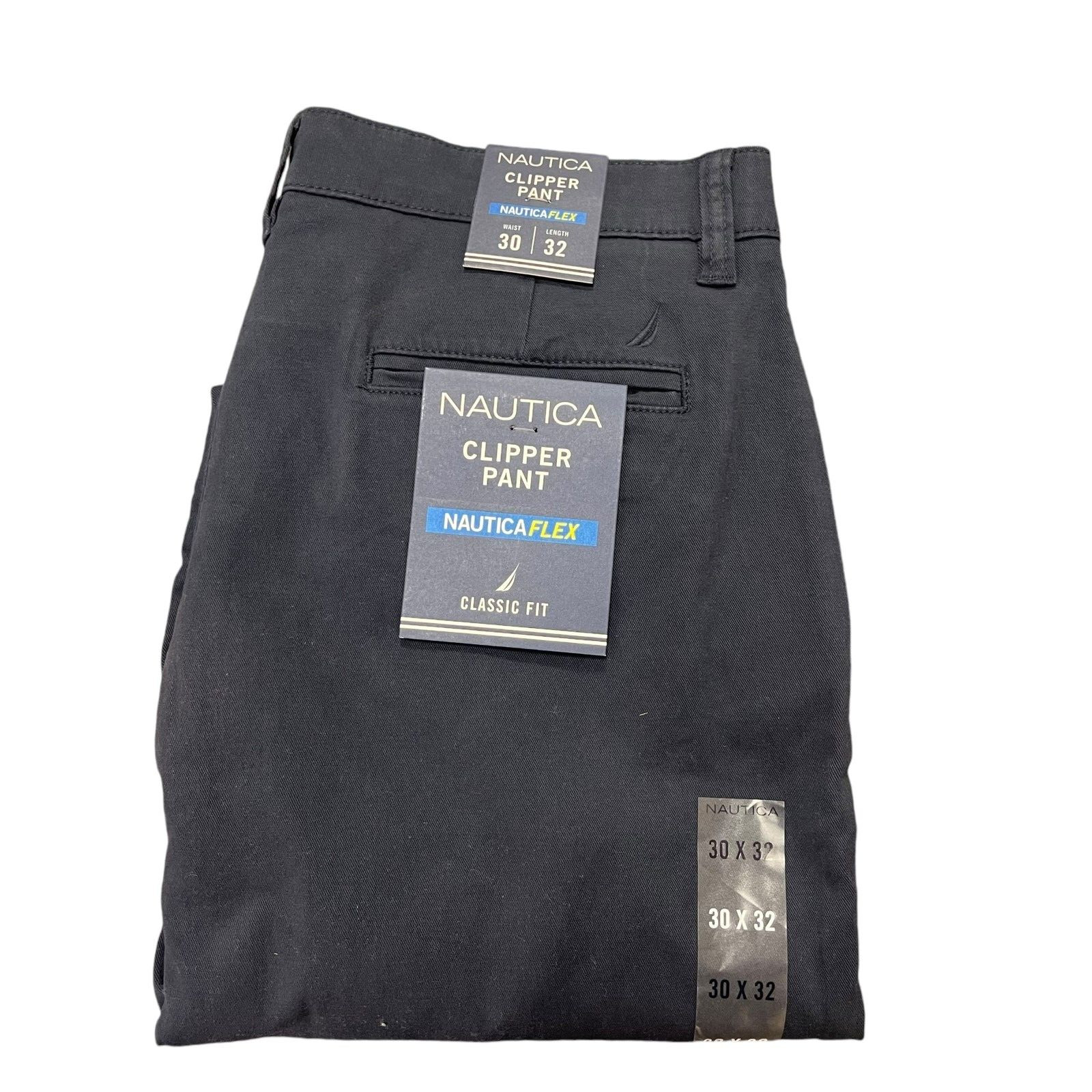 NWT Nautica Men’s Classic Fit Straight Stretch Cotton Chino Clipper Deck Pants