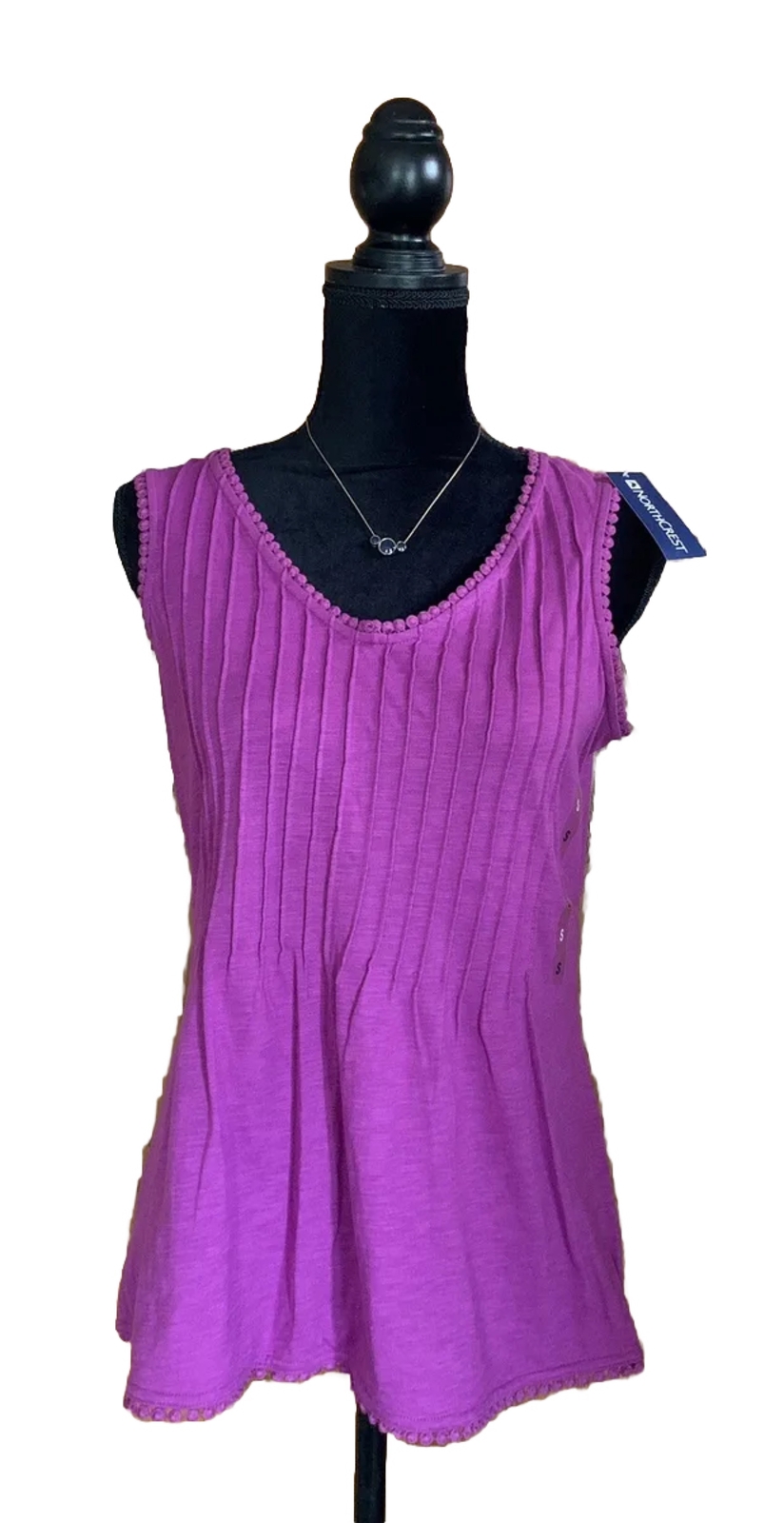 Northcrest Womens Shirt Size Small Spring Violet Purple Tank Sleeveless Top