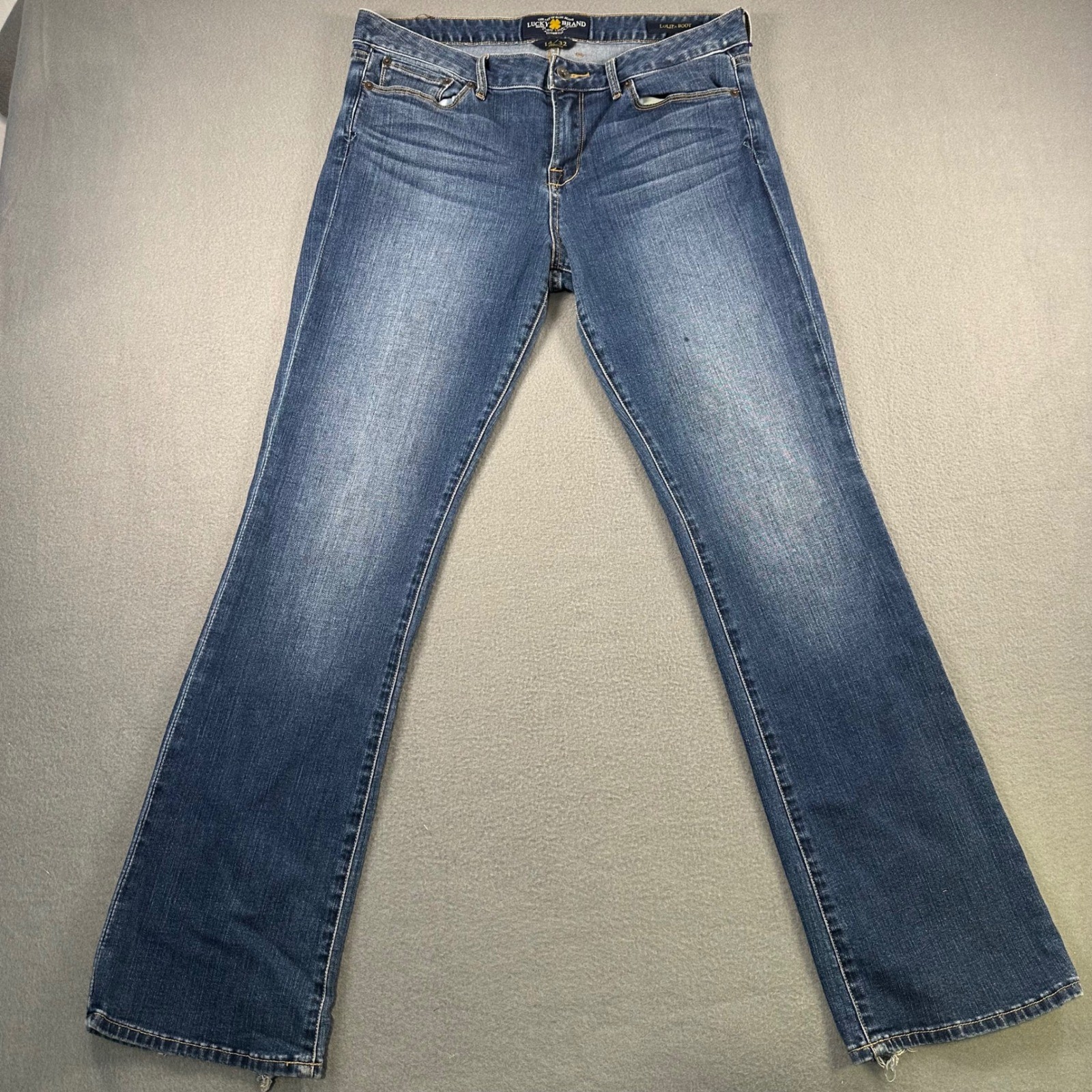 Lucky Brand Lolita Boot Jeans Women 14/32 Medium Wash Blue Bootcut 7W11841 33×32