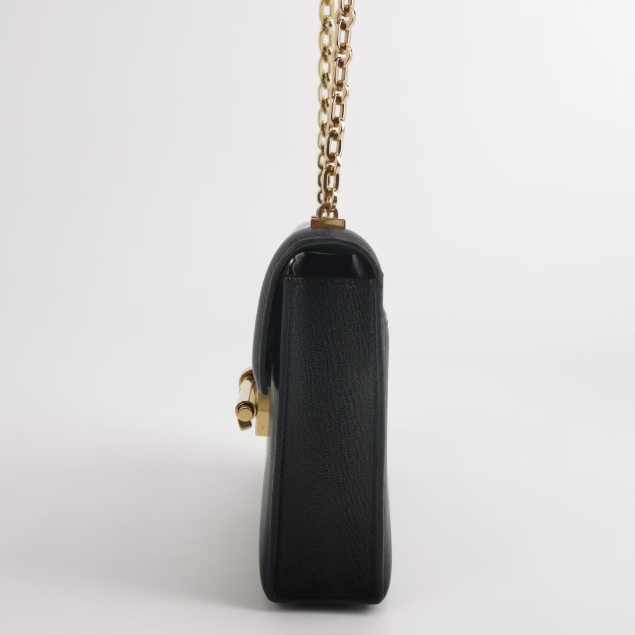 Hermes Verrou Mini 17 Chevre Mysore Black 89 Noir Permabrass Gold Hardware Auth