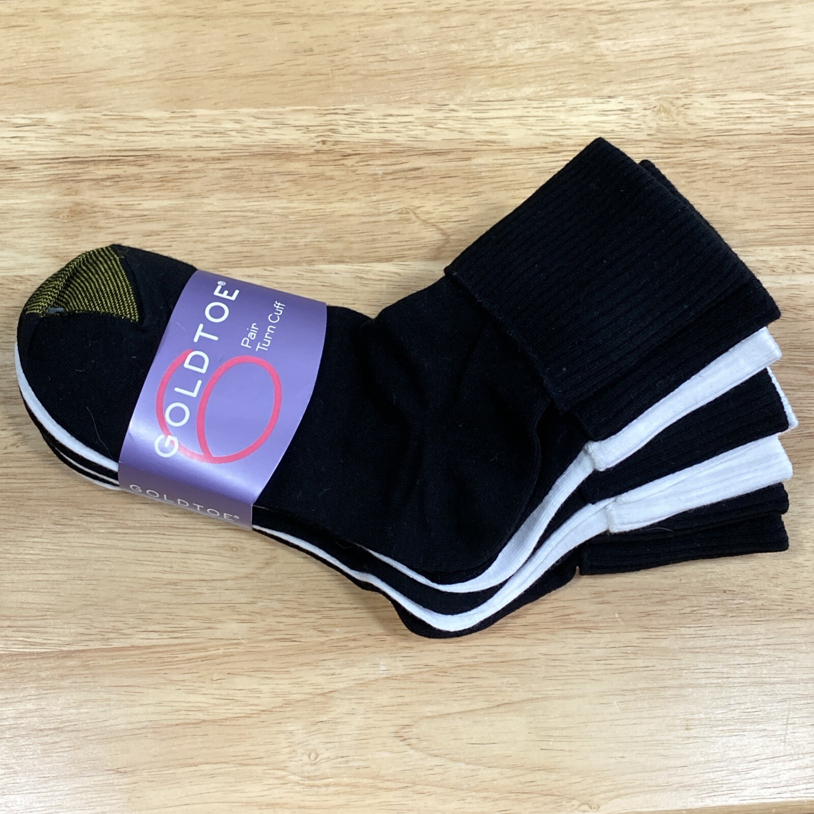 GOLD TOE Women’s 6 pack Turn Cuff Multi Color Socks Size 9-11 fits shoe size 6-9
